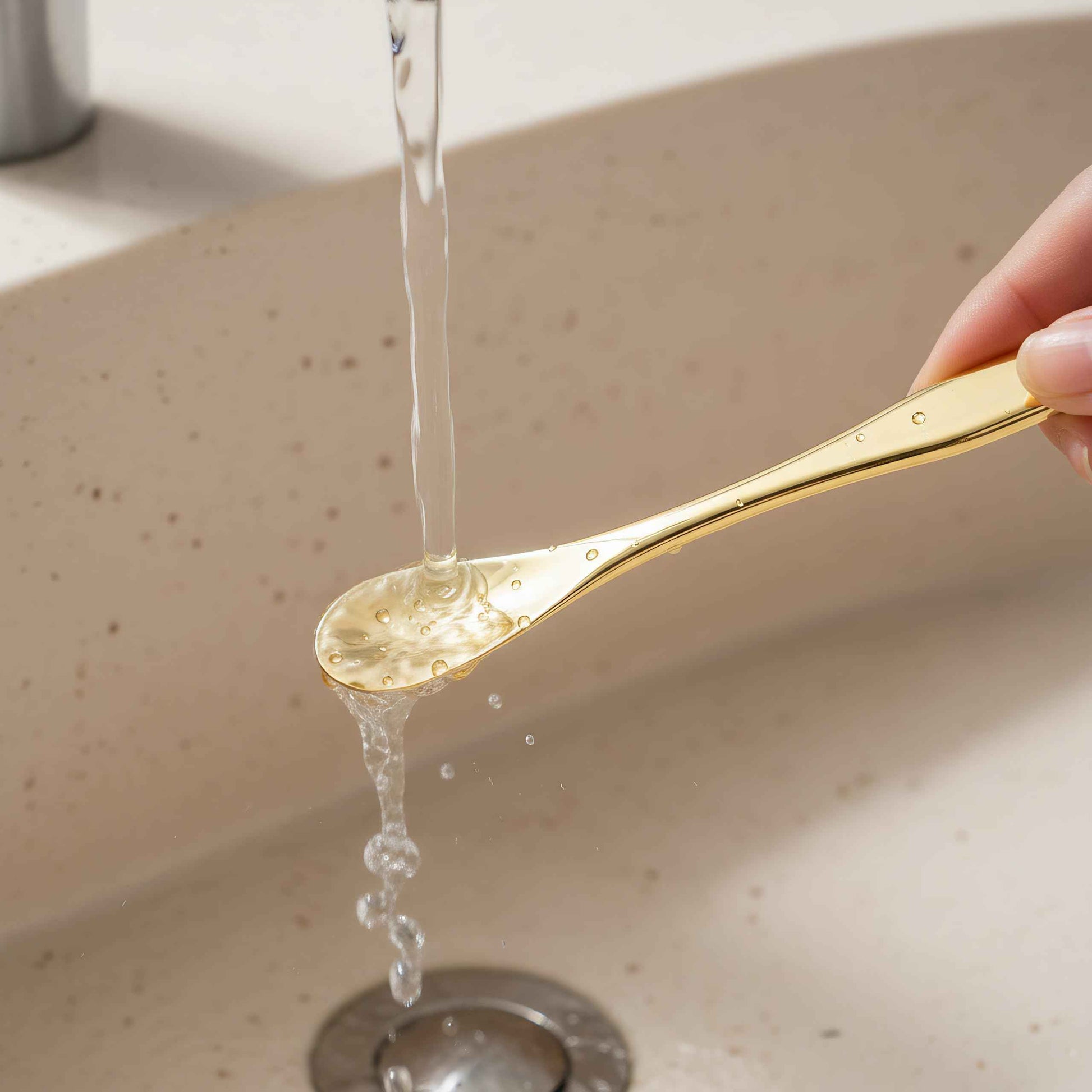 FOMIYES 50 pcs eye cream spatula face cream spoon gold mask plastic scoops mask ygienic Plastic Spatulas for Skincare, Travel-Friendly & Easy to Clean, for Home Spa, Salon Use(Gold)