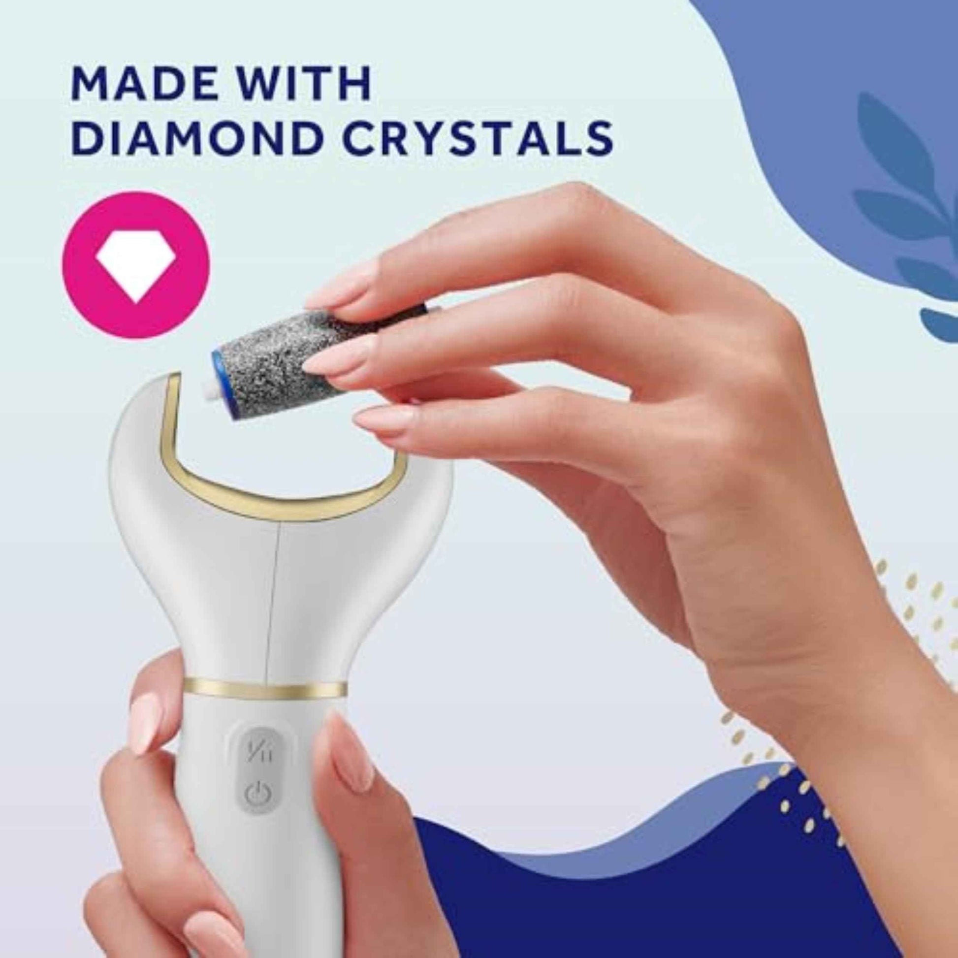 Amopé Pedicure Value Kit, Spa Pampering Pack, Self-Care & Relaxation Gift, contains Pedi Perfect Electric Callus Remover Foot File, 2 Macadamia Oil PediMask Foot Masks, 2 Roller Heads – 4 pieces