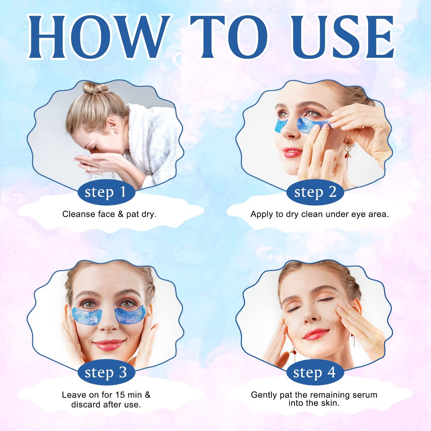 Under Eye Patches (18 Pairs) - Pearl Eye Mask with Natural Marine Collagen, Hyaluronic HA - Reduce Wrinkles, Puffy Eyes, Dark Circles, Eye Bags - Anti Aging Under Eye Masks, Eye Wrinkle Pads & Patches