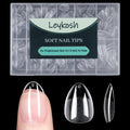 Extra Short Almond Nail Tips, 216pcs Acrylic Fake Nails Soft Gel X Nail Tips, Full Cover Pre-Shaped Matte Clear Press on Nails for Extension, Diy at Home Manicure 12 Sizes