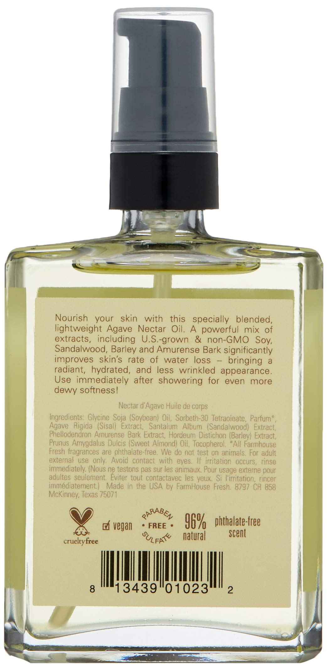 FarmHouse Fresh Agave Nectar Ageless Body Oil, 4 Fl Oz (Pack of 1)