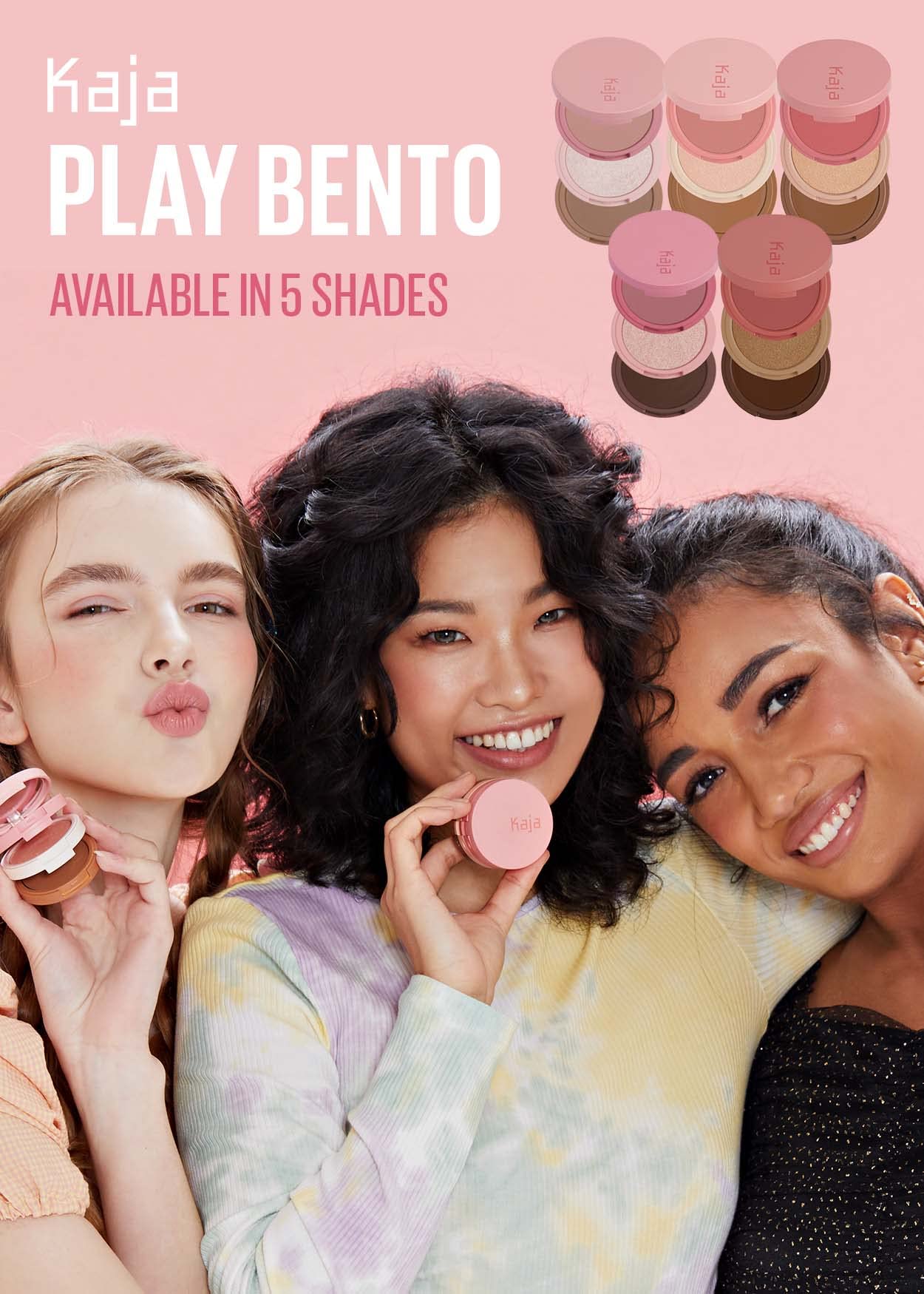 Kaja 3-in-1 Blendable Sculpting Trio - Play Bento | with Mango Seed Butter, Cream Bronzer, Powder Blush, and Highlighter, 2.5 Dolce Cappuccino