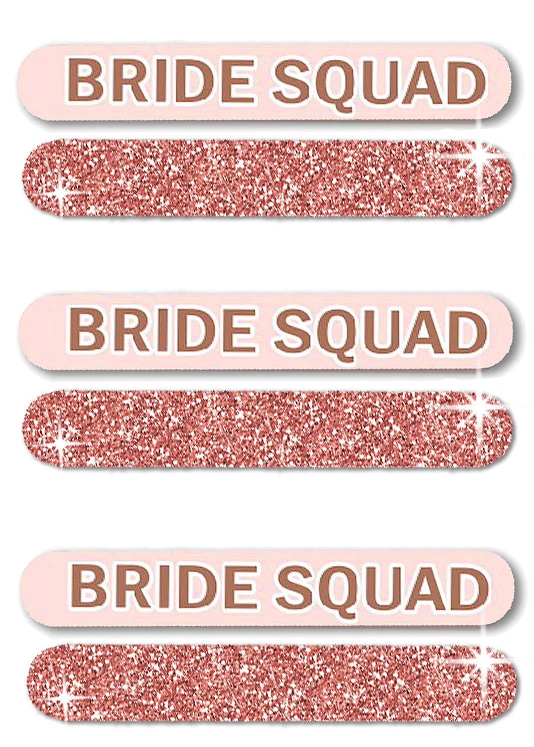 Bridal Shower Favors for Women - Set of 6 Rose Gold Bride Squad Nail Files, Brides Squad Emery Board - Bridal Shower Favors, Wedding Emery Board (6BSQ)