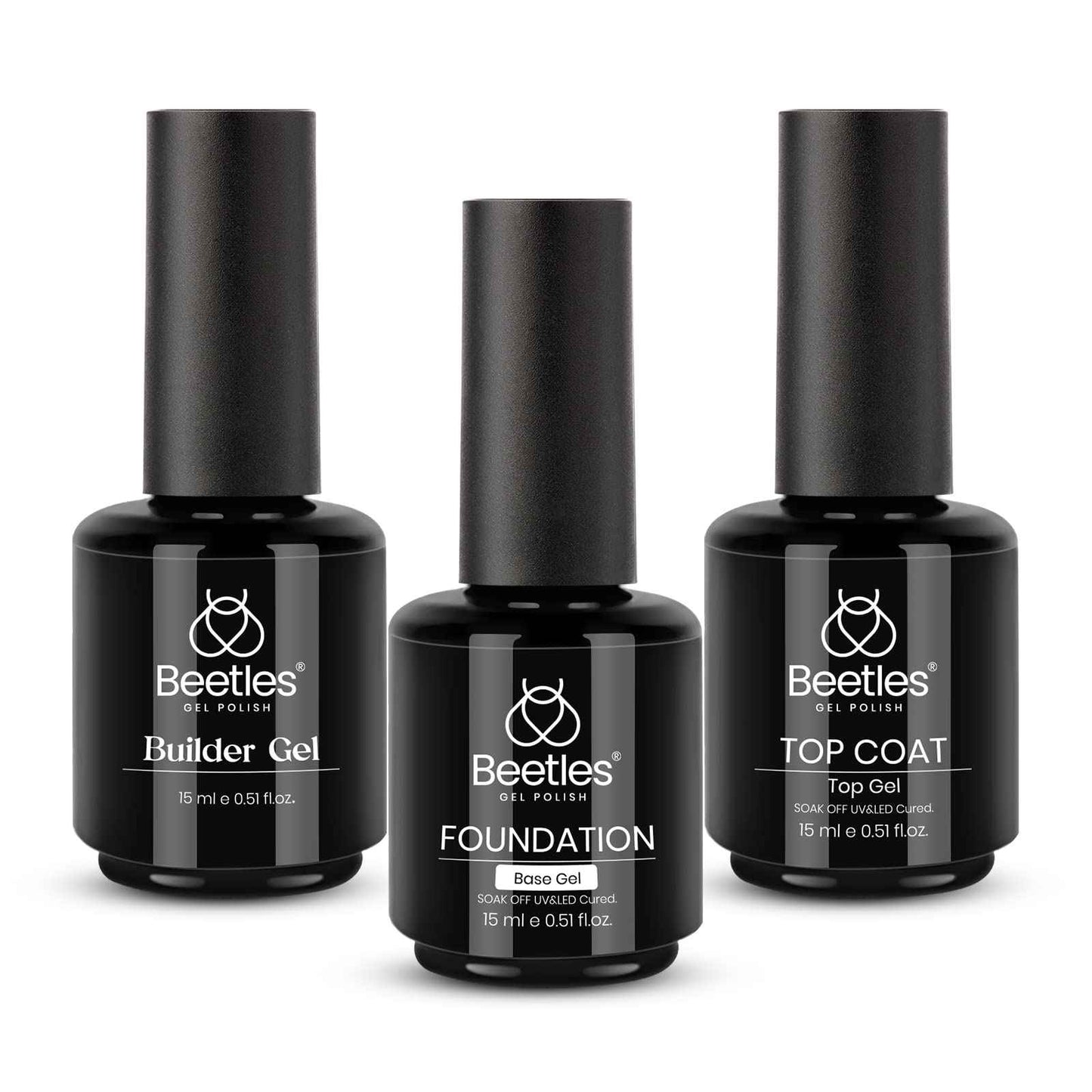 Beetles Holiday Gel Nail Polish Set - 6 Colors,and 3 Pcs 15ml No Wipe Gel Top Coat, Base Coat Set
