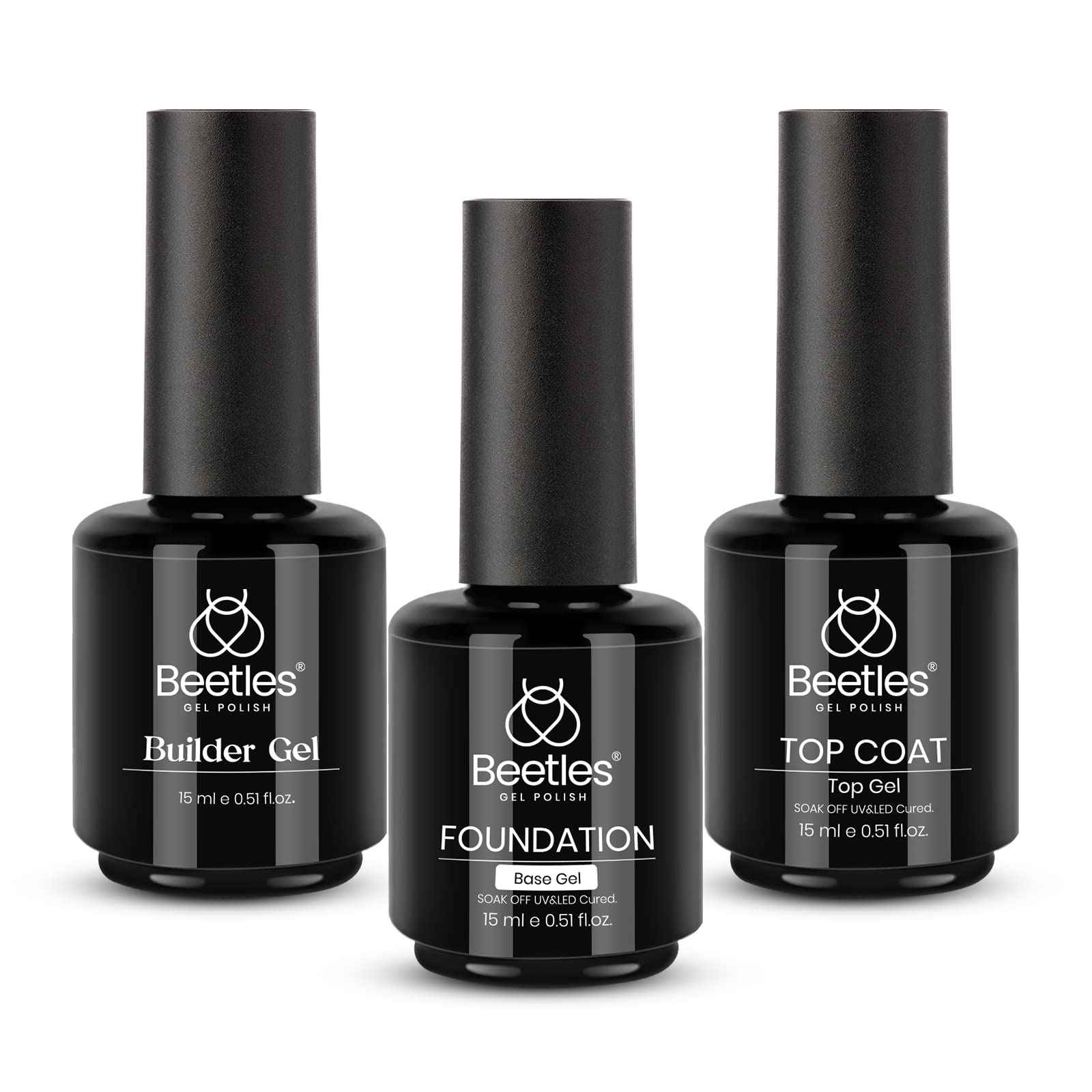 Beetles Holiday Gel Nail Polish Set - 6 Colors,and 3 Pcs 15ml No Wipe Gel Top Coat, Base Coat Set