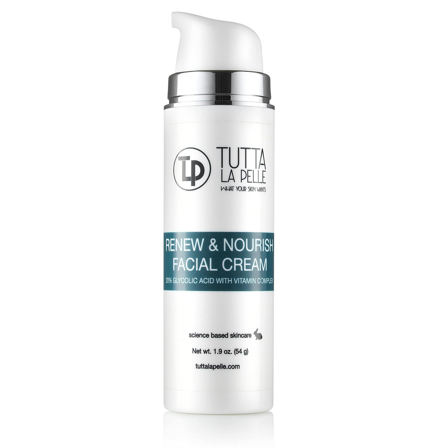 Glycolic Acid Cream 20% AHA Facial Cream, Vitamin Complex – Acne Cream, q10 Anti Aging wrinkle cream, KP - Keratosis pilaris / Fine Line Cream - Day and Night Cream - Oil Free - Renew & Nourish 1.9 oz