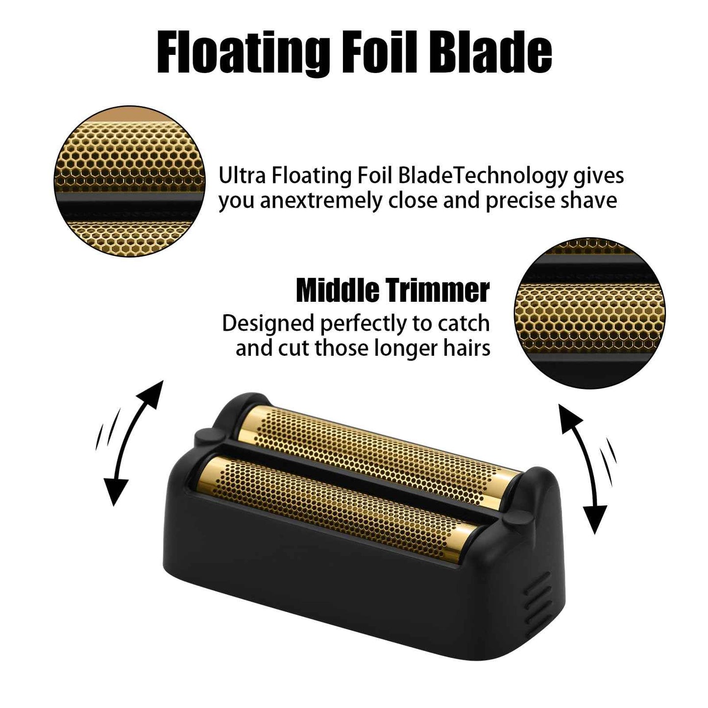 FX79RF2MB Replacement Foil and Cutters for BaBylissPRO FXONE Double Foil Stick Shaver, Hypoallergenic Extra-close Shaver Replacement Head, Matte Black