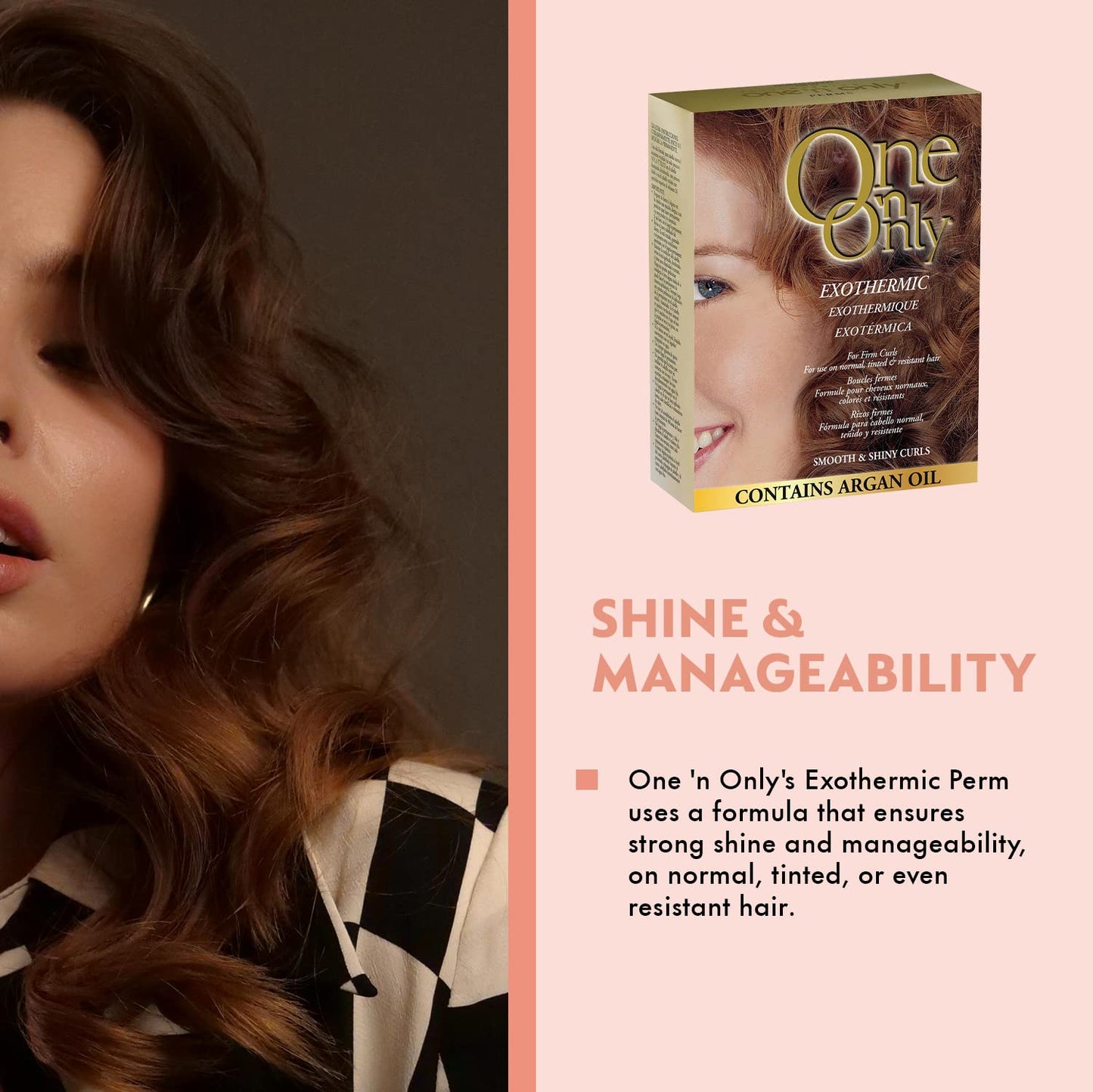 One 'n Only Exothermic Perm with Argan Oil for Firm Curls, Self-Heating Formula for Client Comfort, Ensures Shine and Manageability, Eliminates Perm Odor