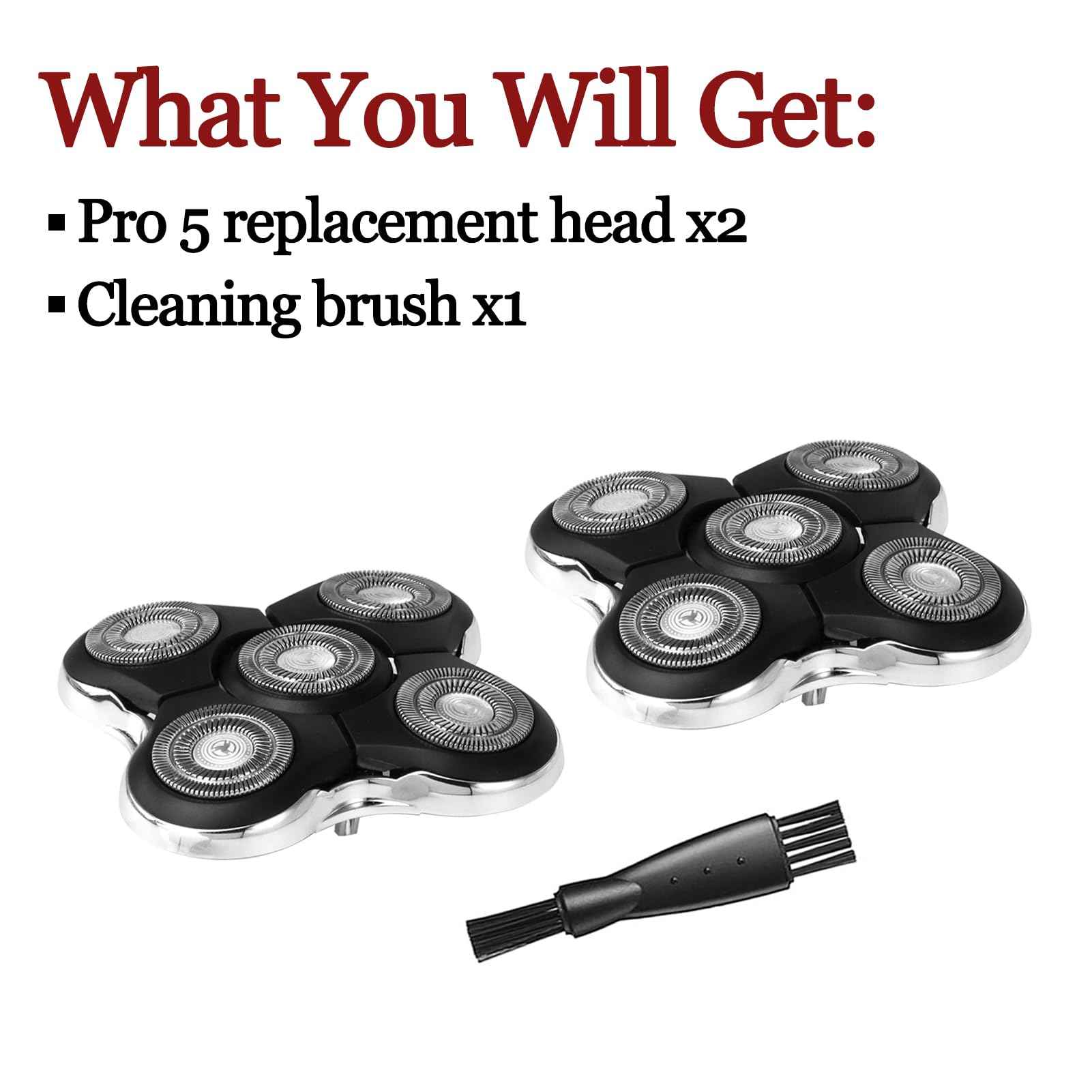 GORLENT 2 Pack Blade Pro Replacement Head Compatible with Remington Balder Pro XR7000, 5 Dual Track Shaver Heads for a Smooth and Close Shave with No-Irritation.
