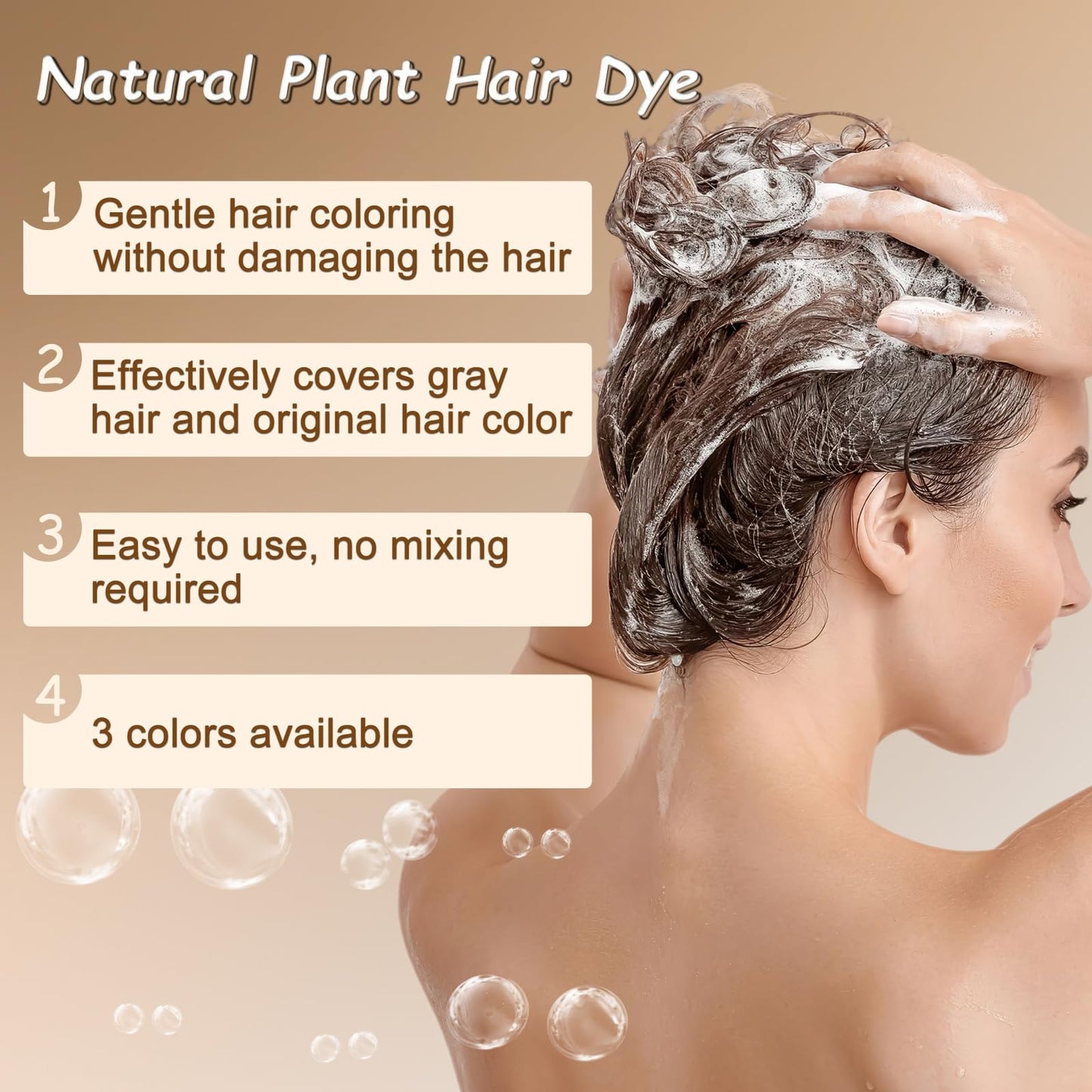 Plant Based Hair Dye Shampoo,Plant Extract Non-Damage Hair Dye Cream，Paopaocai Hair Dye,Eqtinfloato Hair Dye Korean,Fruit Hair Dye,Bubble Plant Hair Dye Shampoo(Coffee,10PCS*30ML)