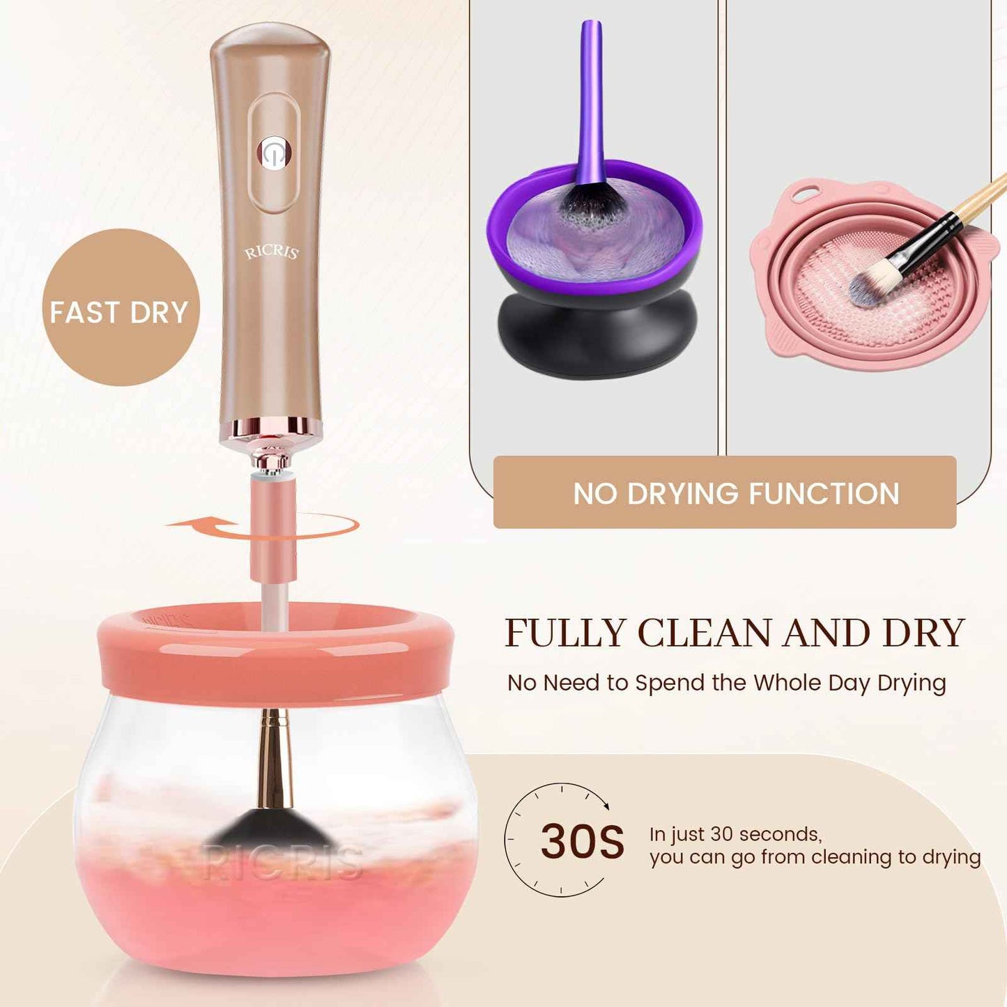 RICRIS Makeup Brush Cleaner Machine and Shampoo