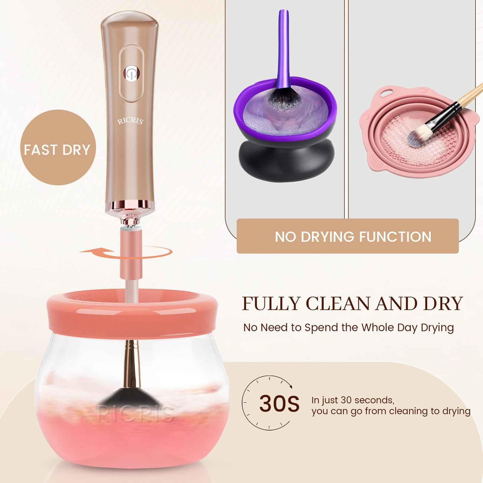 RICRIS Makeup Brush Cleaner Machine and Shampoo