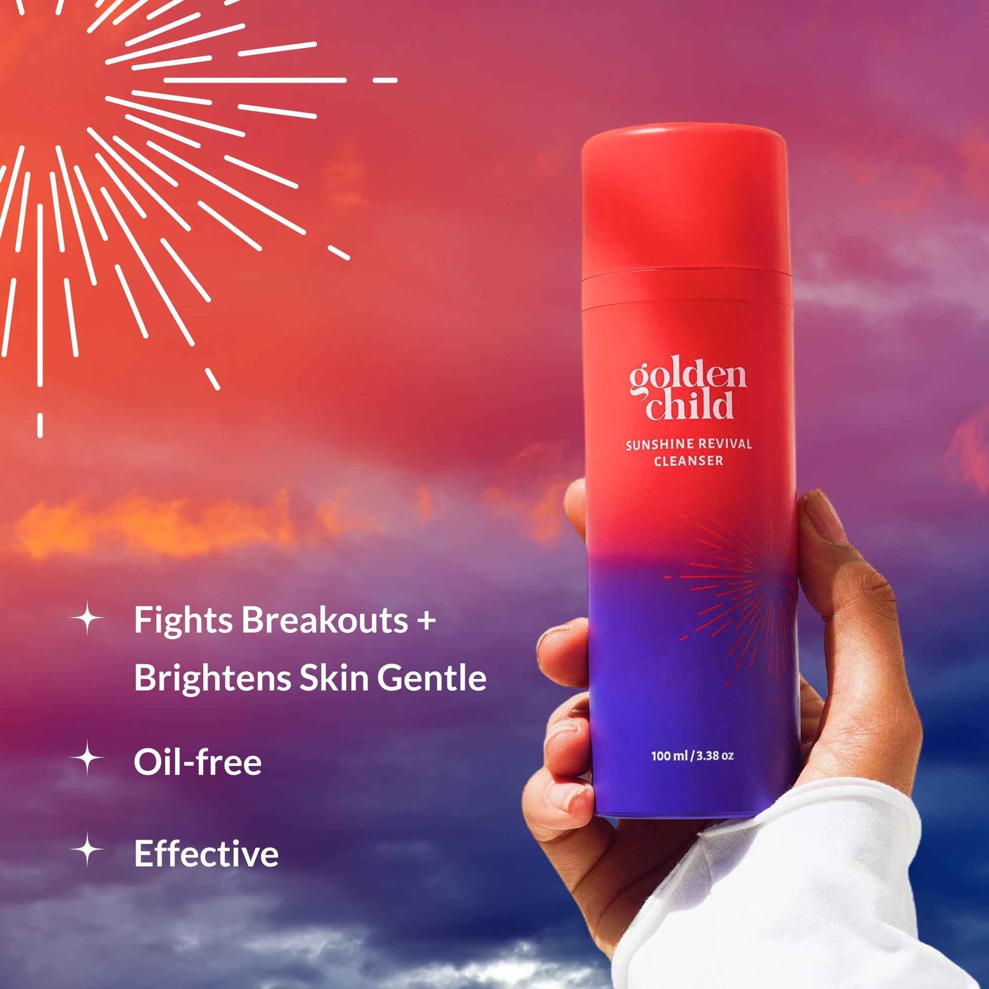 Golden Child - Sunshine Revival Cleanser - Daily Cleanser for Sensitive Skin & combination Skin. Deep Cleans & Fights Breakouts.