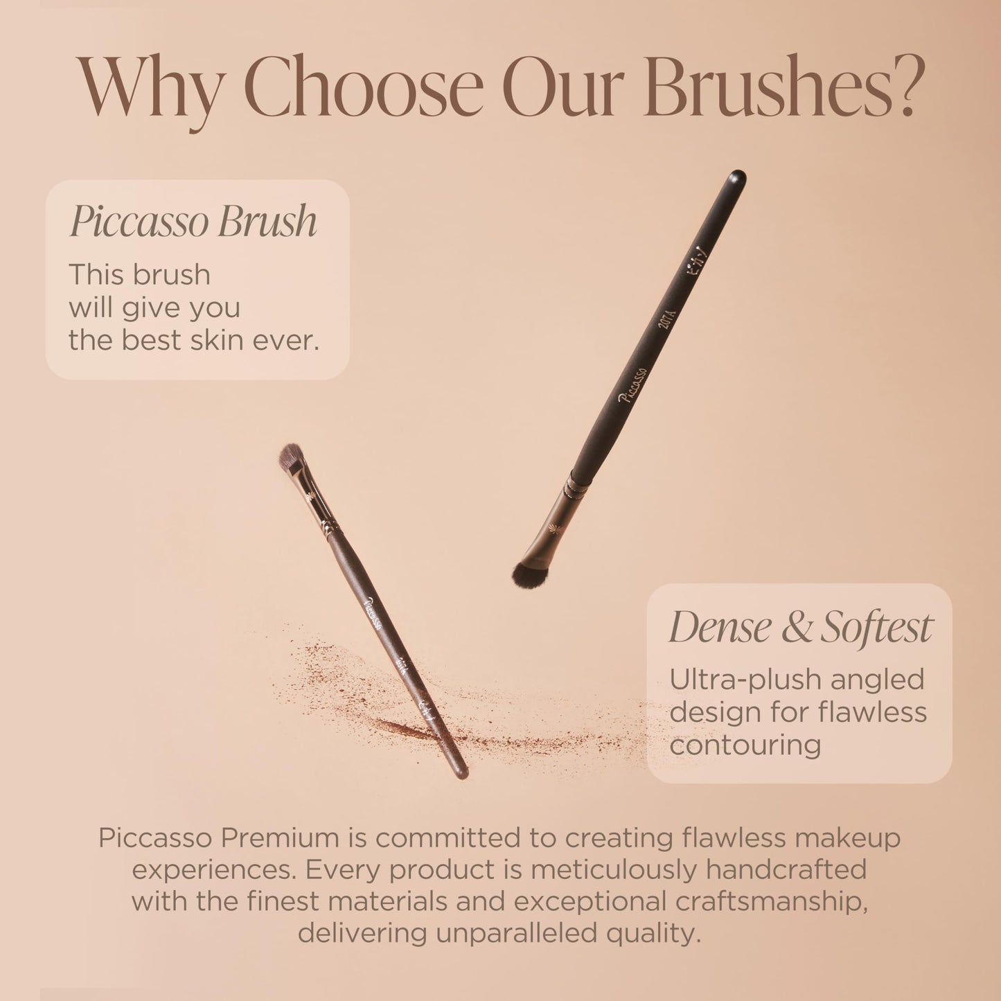 Piccasso 201 Nose Shading Brush – Soft Hair Makeup Brush for Nose Shaper and Face Makeup, Small Angled Brush for Precise Contouring and Blending, Korean Professional Beauty Tool for Daily Use