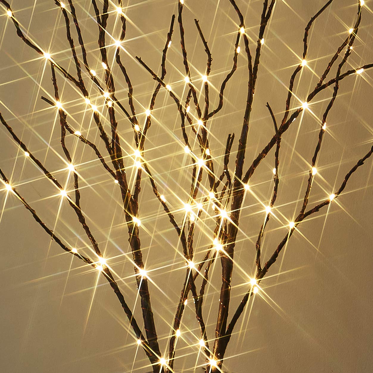 Fudios Branch Lights Battery Operated with Timer 32IN 100 LED, Fake Willow Branches with Fairy Lights for Vase, Lighted Twig Tree Branches Indoor Outdoor Christmas Party Home Decor 2 Set