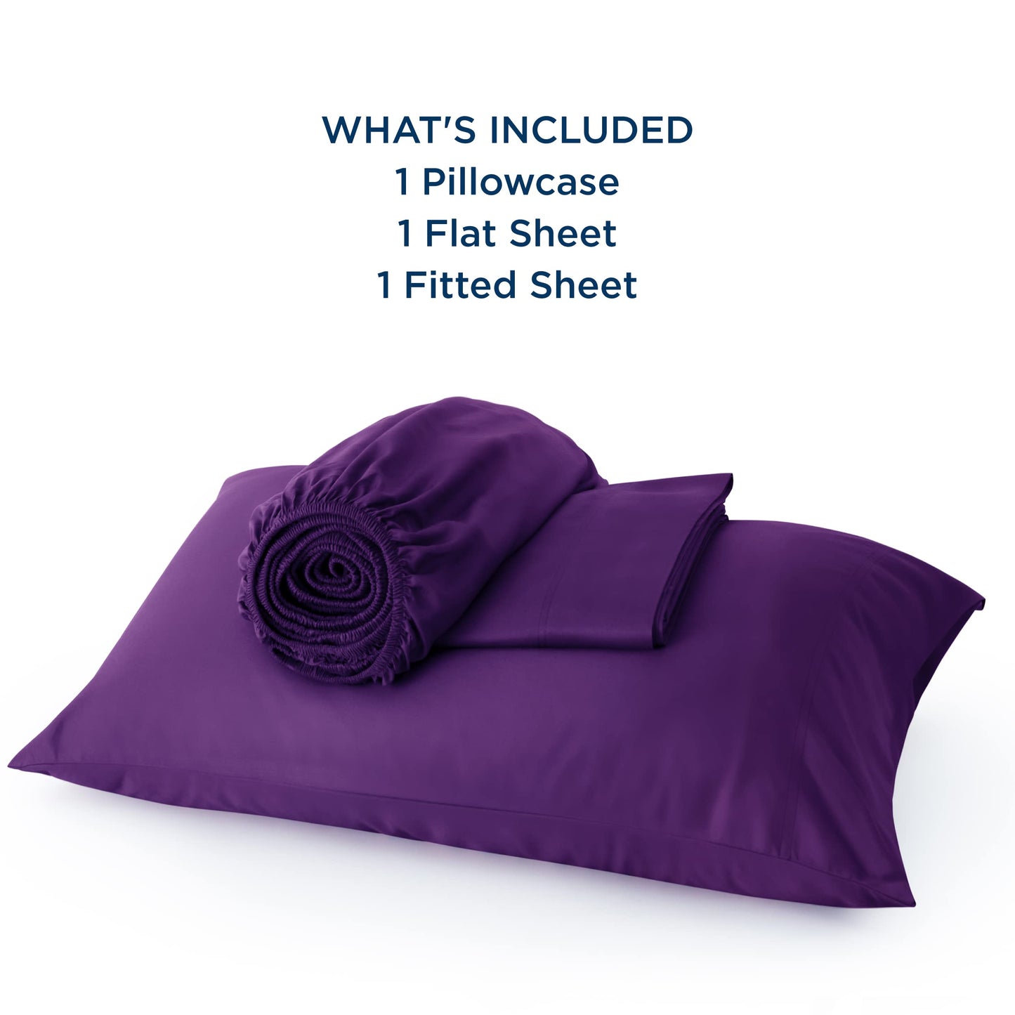 Bedsure Twin Sheets Set, Cooling Sheets Twin Size Bed Set, Rayon Derived from Bamboo, Twin Size Sheets, Breathable & Soft Bed Sheets, Hotel Luxury Silky Bedding Sheets & Pillowcases, Plum