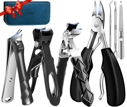 Toenail Clippers for Thick Toenails for Seniors, Professional Nail Clippers for Men, Heavy Duty Angled Head Large Toe Nail Clippers for Seniors, Slanted Ingrown Nail Clippers, 6PCS