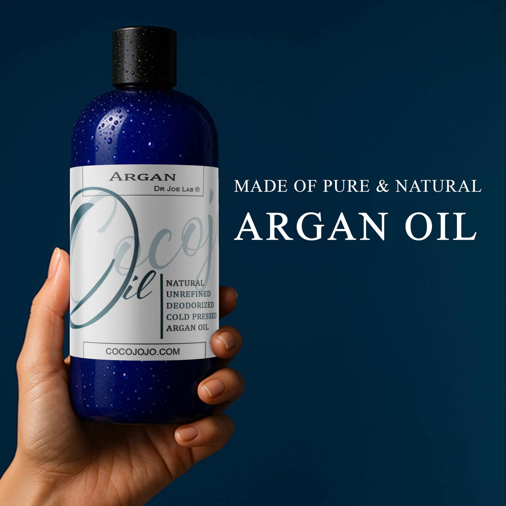 Dr Joe Lab Argan Nut Oil Deodorized 32 oz Pure Natural Moroccan Unrefined Unscented Cold Pressed Extra Virgin - for Hair Skin Body Nail and Beard - Marrakesh Oil Moisturizes & Hydrates
