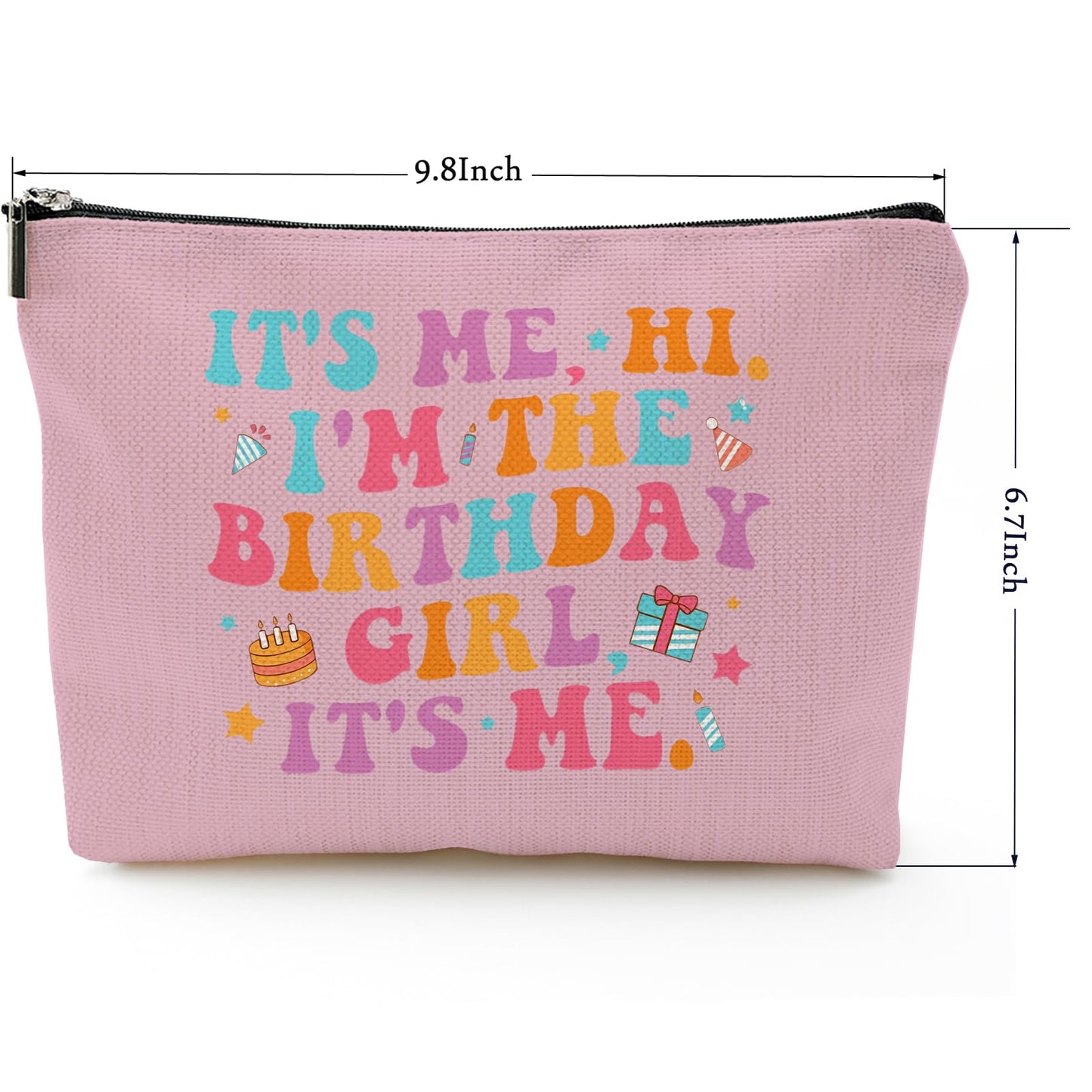 Its Me Hi I'm the Birthday Girl Makeup Bag for Singer Fans,Music Lovers Merch Birthday gifts for TS Fans,Pink Cosmtic Bag for Fans