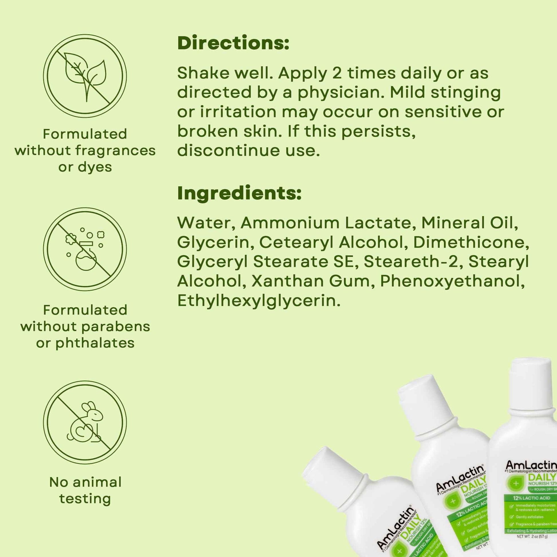 AmLactin Daily Nourish Travel Size Lotion (Pack of 6) - Therapeutic Body Lotion for Dry Skin, No-Scrub Exfoliator and Moisturizer with 12% Lactic Acid AHA