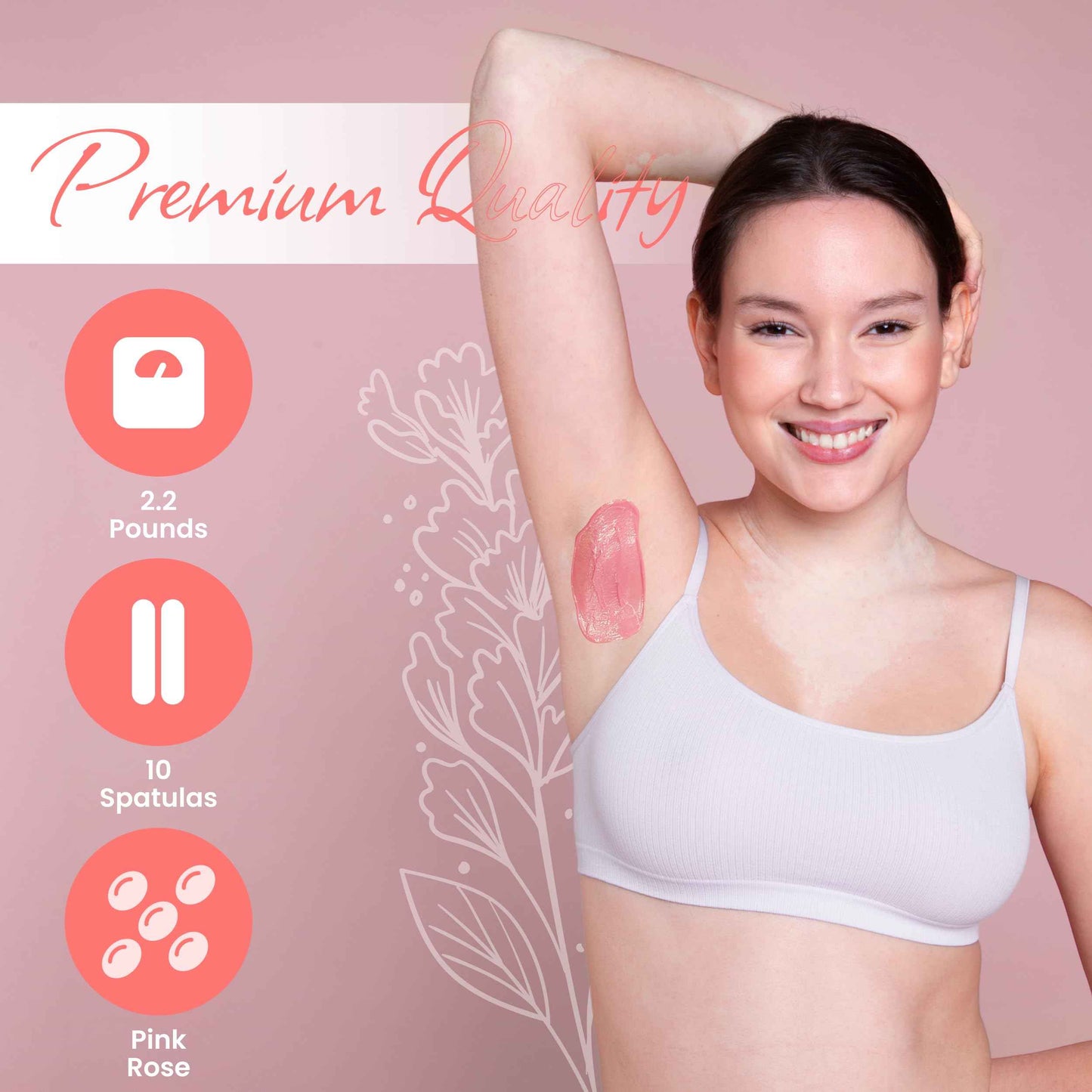 Hard Wax Beads for Hair Removal 2.2lb - Big Bag Wax Beans Melts for Sensitive Skin, 10 Extra Brazilian Waxing Beads Spatula Applicator for Face, Bikini Area, Body, Legs, Armpit & Eyebrow of Women