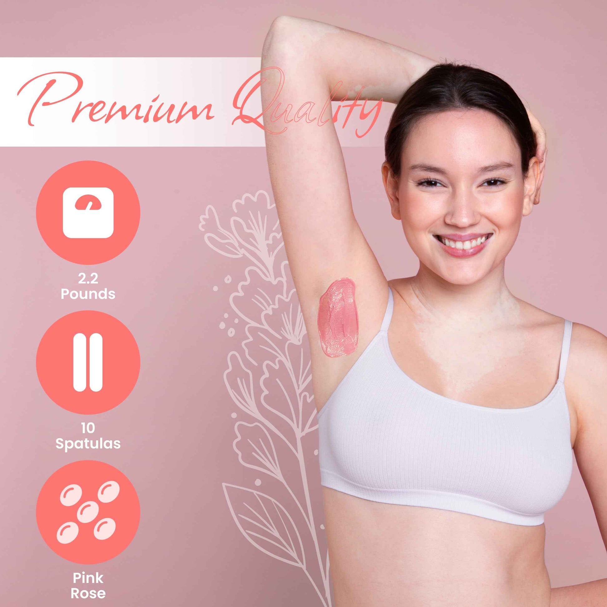 Hard Wax Beads for Hair Removal 2.2lb - Big Bag Wax Beans Melts for Sensitive Skin, 10 Extra Brazilian Waxing Beads Spatula Applicator for Face, Bikini Area, Body, Legs, Armpit & Eyebrow of Women