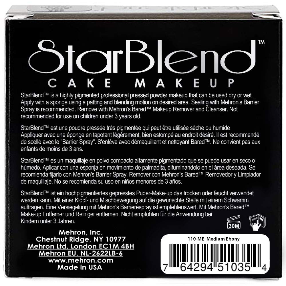 Mehron Makeup StarBlend Cake (2 oz) (Medium Ebony)