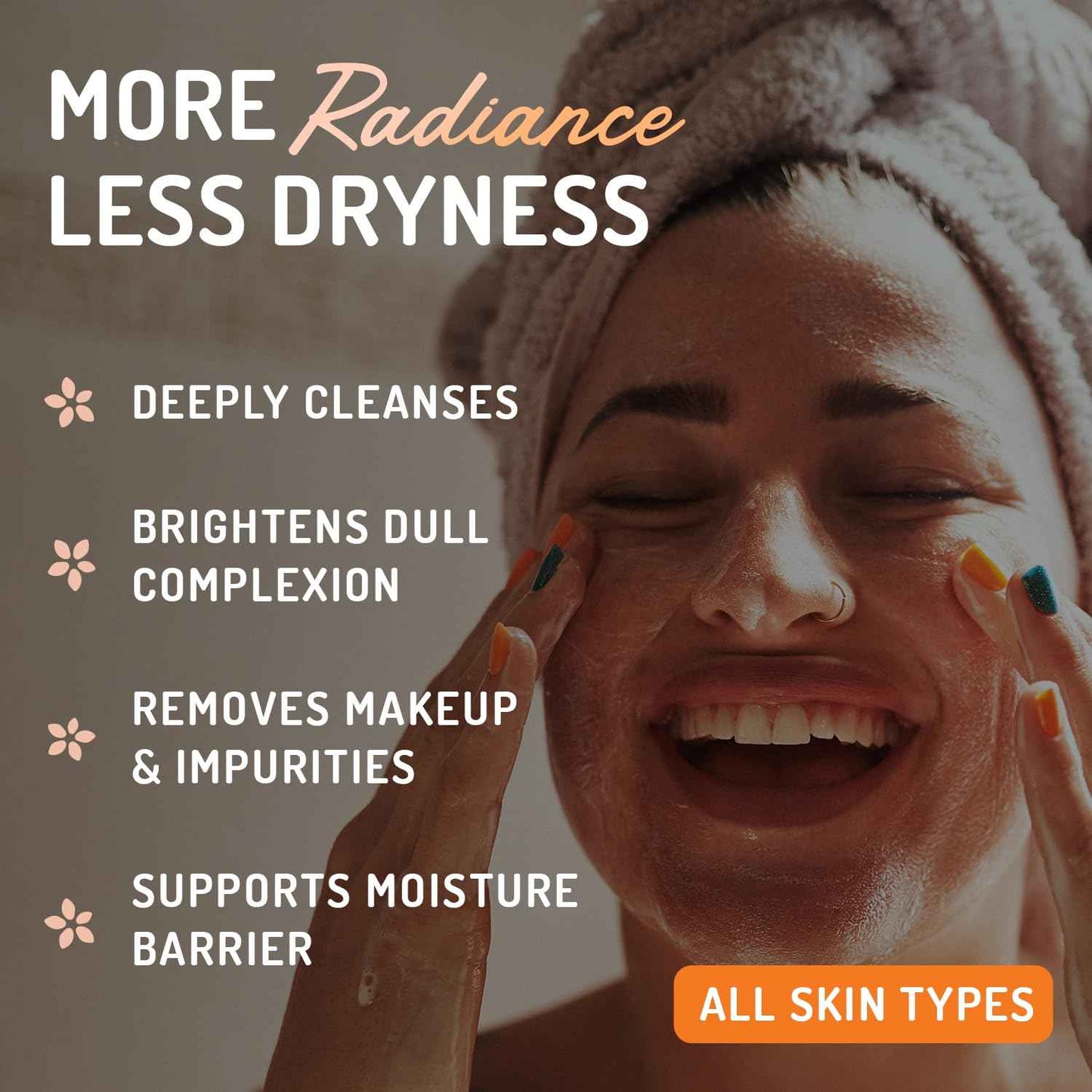 Vitamin C Cleanser Face Wash - HUGE 8 oz Gentle Facial Cleansing Gel for Uneven Skin Tone, Age Spots and Fine Lines - Natural Face Soap with Aloe Vera, Green Tea, Ginseng