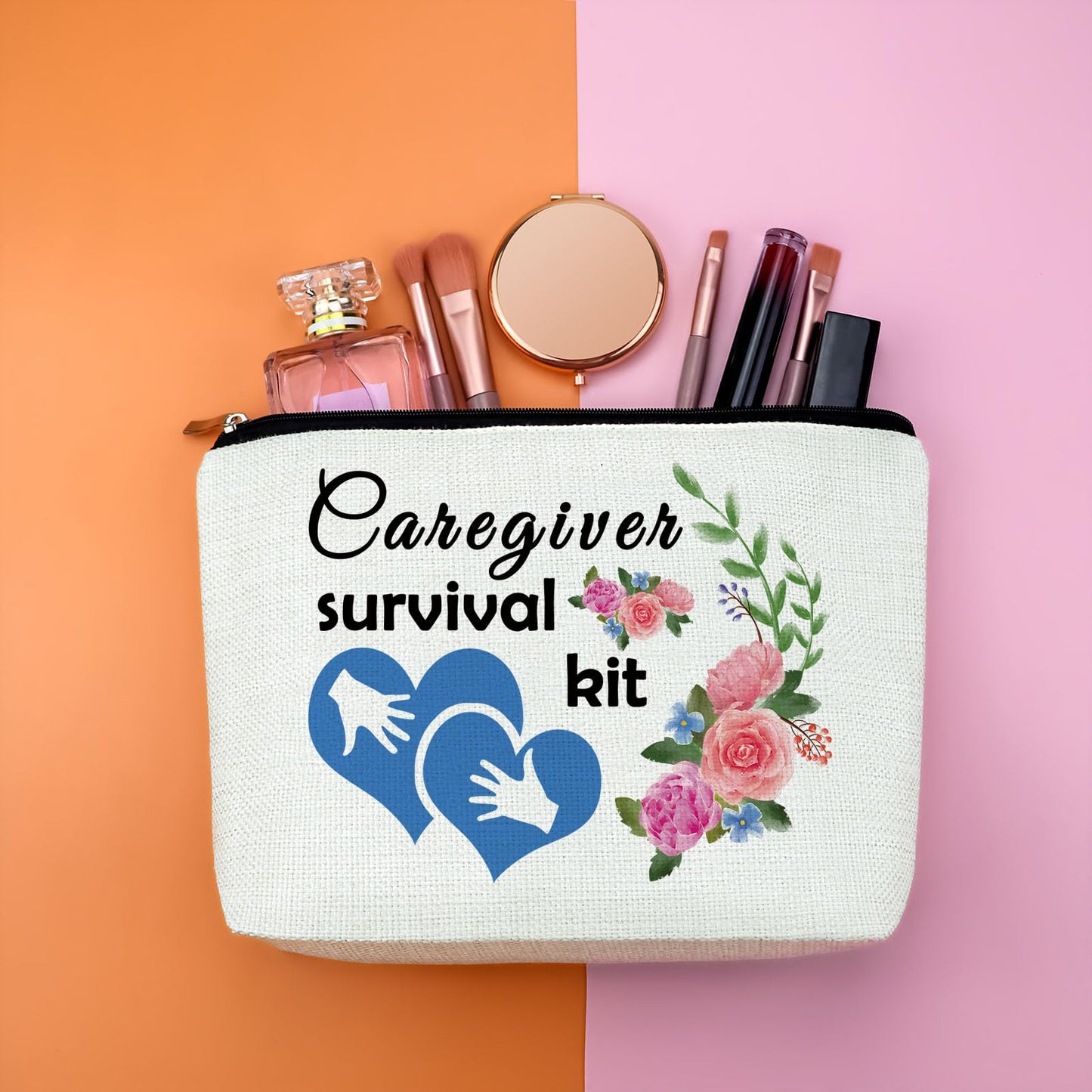 Appreciation Gift for Caregiver Nanny Babysitter Makeup Bag Thank You Gift for Women Cosmetic Bag Christmas New Year Labor Day Gift for Caretakers Nurse Assistant Birthday Gift for Women Her Friend