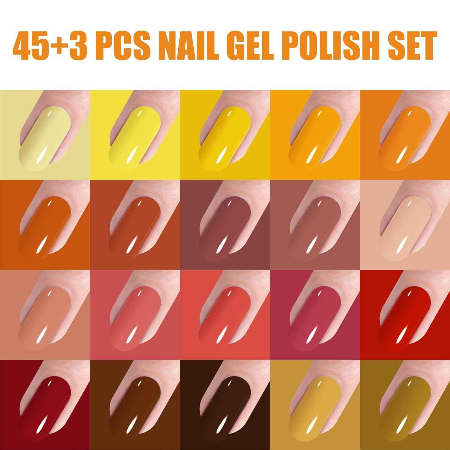 Vishine 48 Colors Gel Nail Polish Set, Autumn Winter Popular Nail Polish with Base Top Coat, Lasting UV LED Gel Polish Manicure Kit 8ml