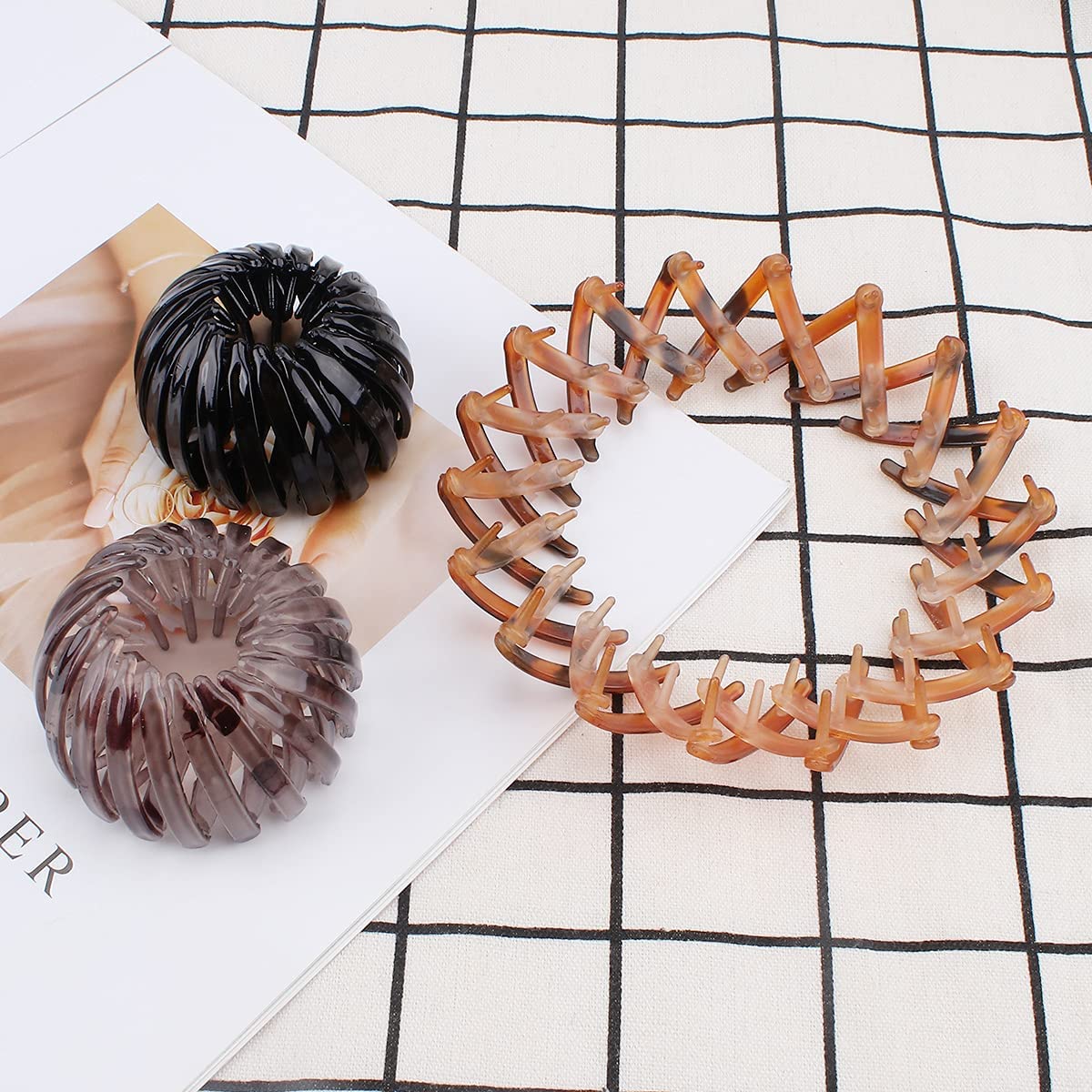 Aweoisa 3PCS Women's Bird Nest Magic Hair Clips and Bun Accessories