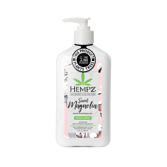 Hempz Body Lotion - Sweet Magnolia Limited Edition Daily Moisturizing Cream, Shea Butter, Aloe Hand and Body Moisturizer - Skin Care Products, Hemp Seed Oil - 17 Fl Oz