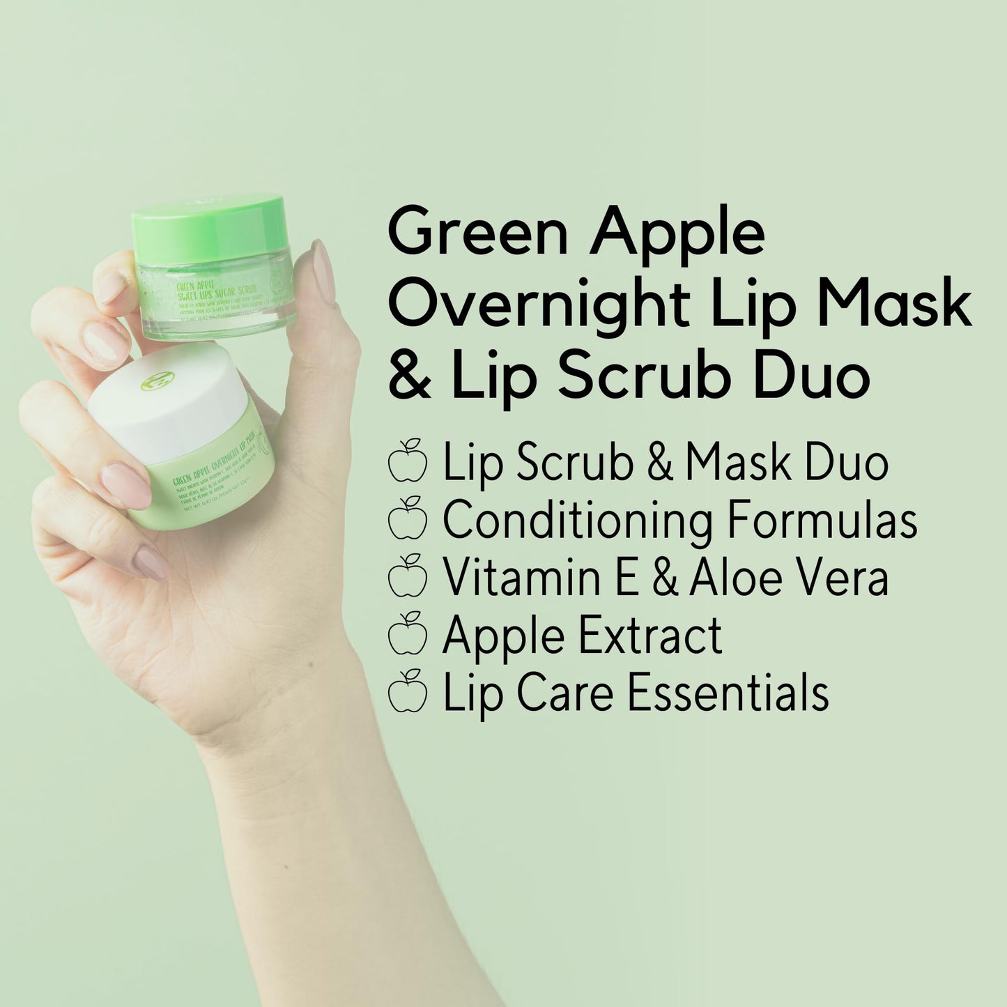 W7 Sweet Dreams Lip Scrub & Overnight Lip Mask Duo - 2Pcs Set - Apple Flavour - Exfoliate, Condition, Soothe & Hydrate