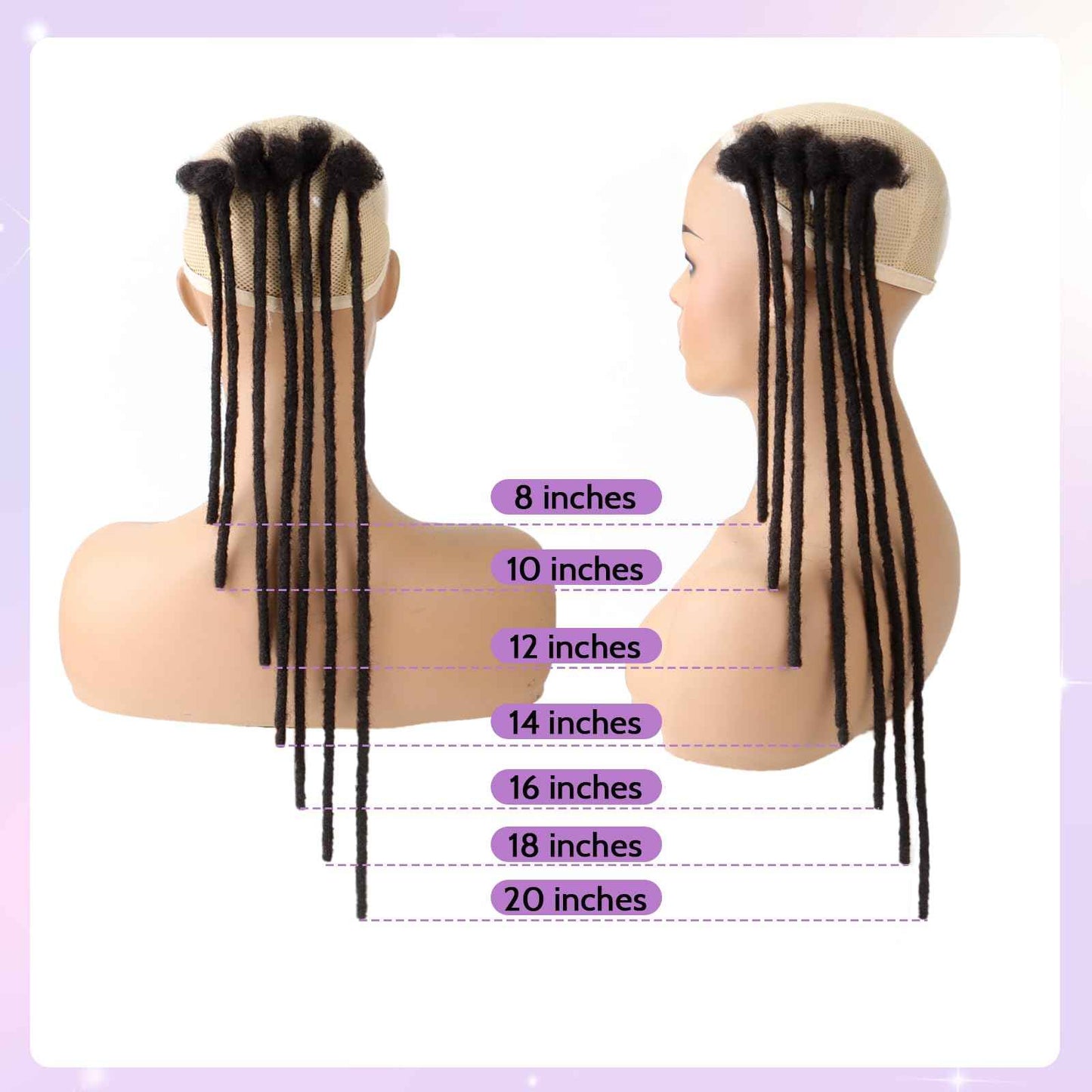 Loc Extensions Human Hair 0.4cm&0.6 cm&0.8cm width 4-18inch 10, 20, 40, 100 strands 100% Human Hair Locs Extensions for Men Women Natural Dreadlocks Can Be Dyed Bleached Curled 0.4cm 8inch 30 Strands