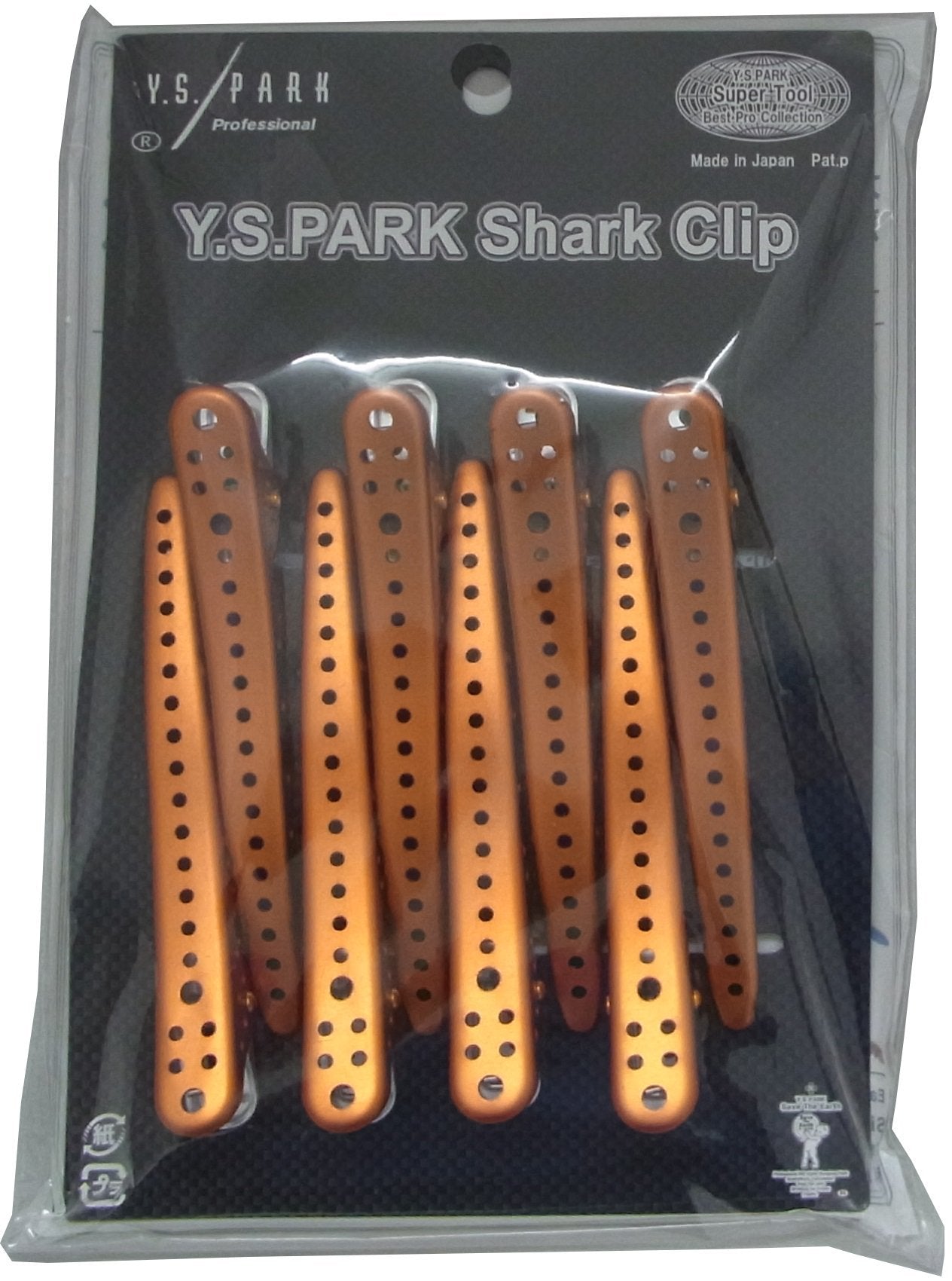 Y.S.Park Shark hair clip 8 pieces (Orange Metal)