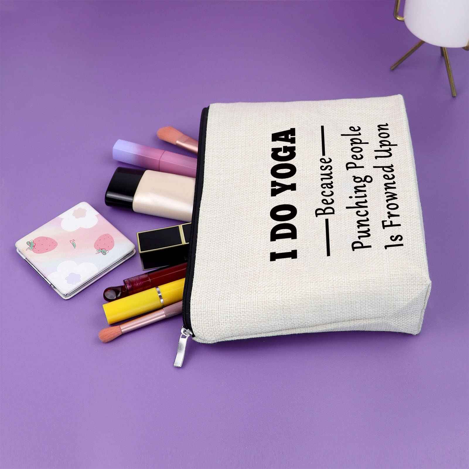 Yoga Gifts for Women Yoga Lover Gift Makeup Bag Birthday Gifts for Yoga Lover Girls Sister Gifts from Sister Cosmetic Bag Thank You Gifts Christmas Gifts for Her Cosmetic Travel Pouch
