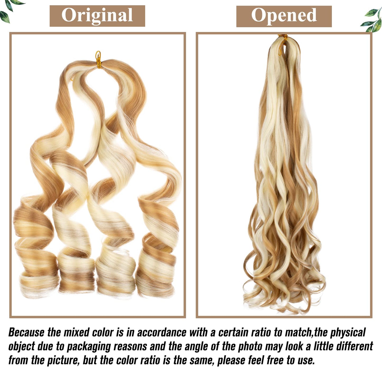 COOKOO 18 Inch 9 Packs Pre-stretched French Curly Braiding Hair Bouncy French Curls Hair Mix Blonde Braiding Hair for Black Women Spanish Curls Synthetic Braids Hair Extensions 27/613#