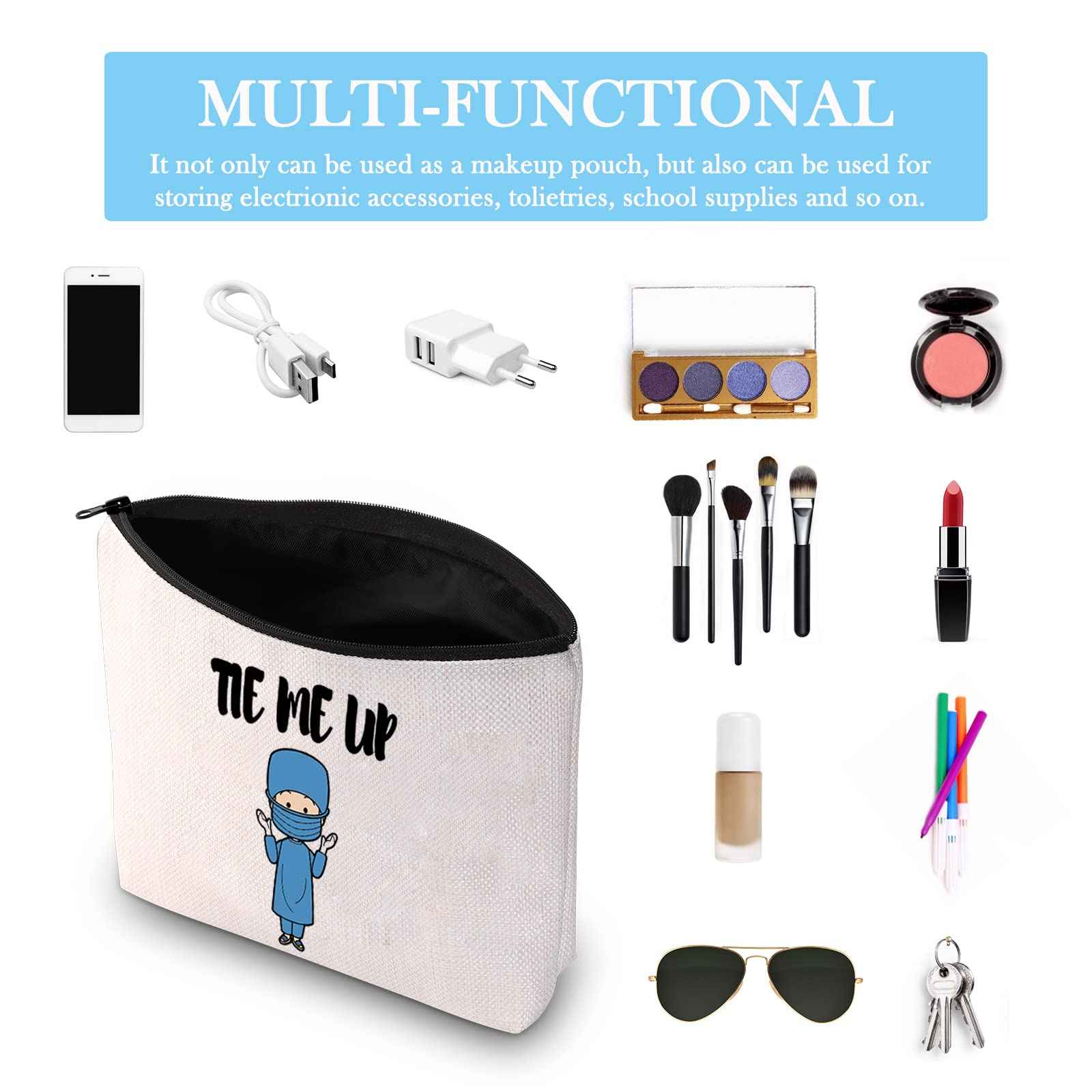 GJTIM Funny Surgical Tech Gift Tie Me Up Zipper Pouch Makeup Bag for Surgeon (Tie Me Up bag)