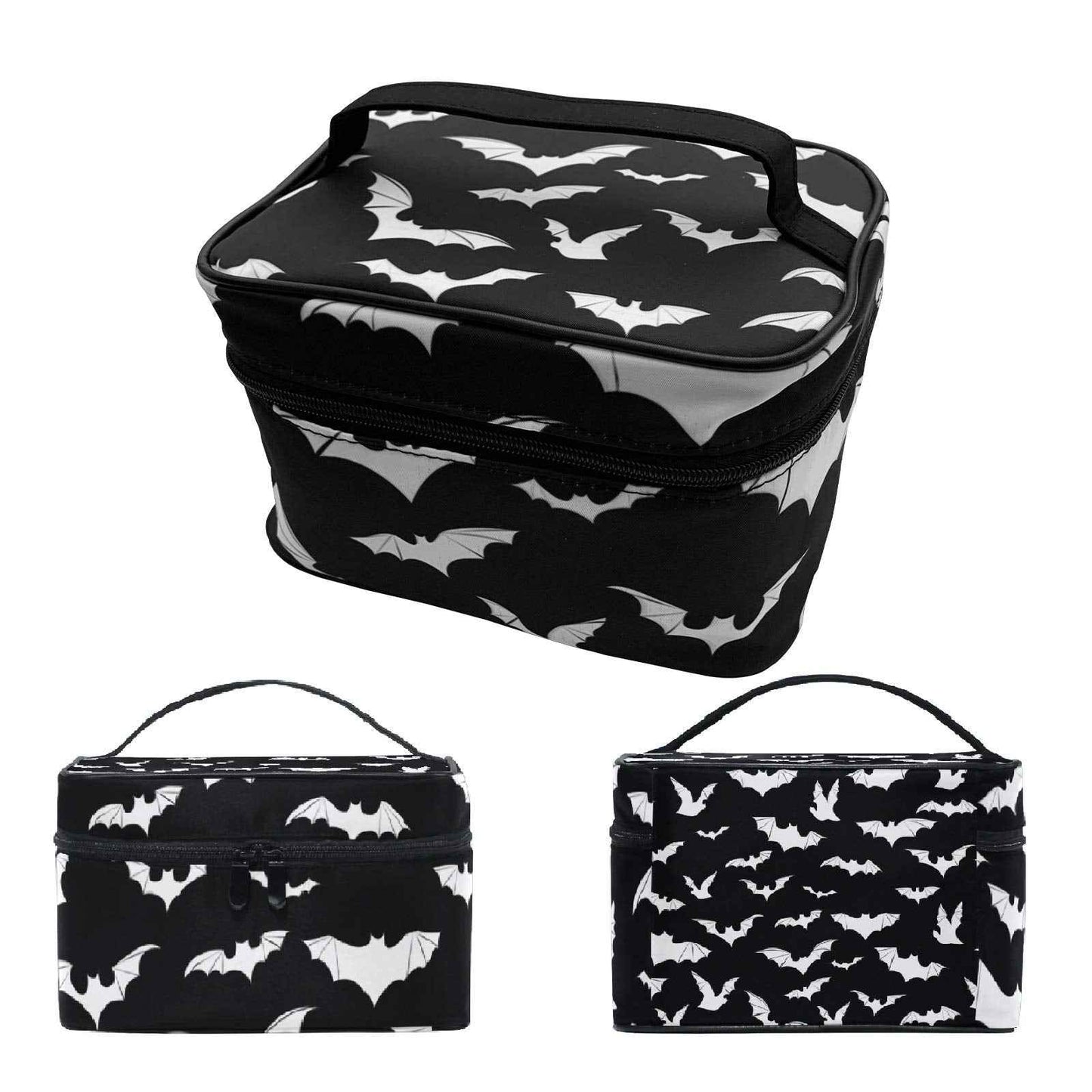 9CH Goth Travel Makeup Bag - Bats Cosmetic Bags Large Make up Organizer Portable Toiletry Bags Train Cases for Women Cosmetics