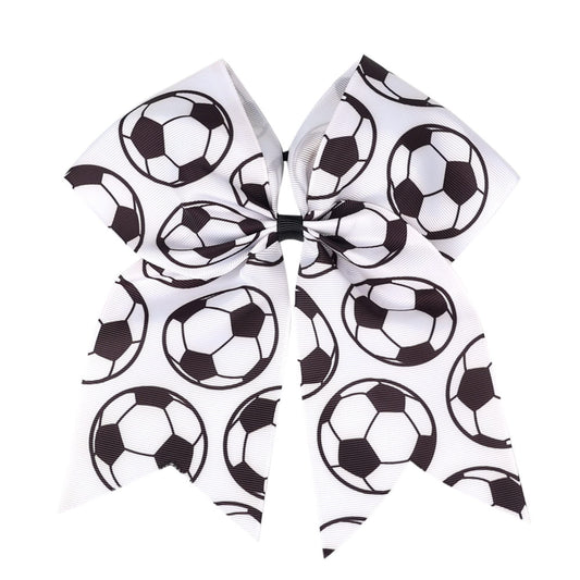 Soccer Hair Bows Soccer Sport Hair Ties soccer bows Hair Accessories for girls.(FS5) (Soccer A)