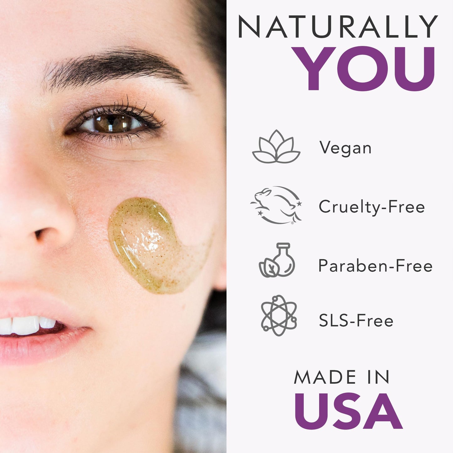 Face Scrub - USA Made with Natural & Organic Ingredients, Cleanses and Exfoliates All Skin Types, Microdermabrasion Facial Scrub with Glycerin, Gentle Exfoliating Face Wash, Removes Dead Skin Cells