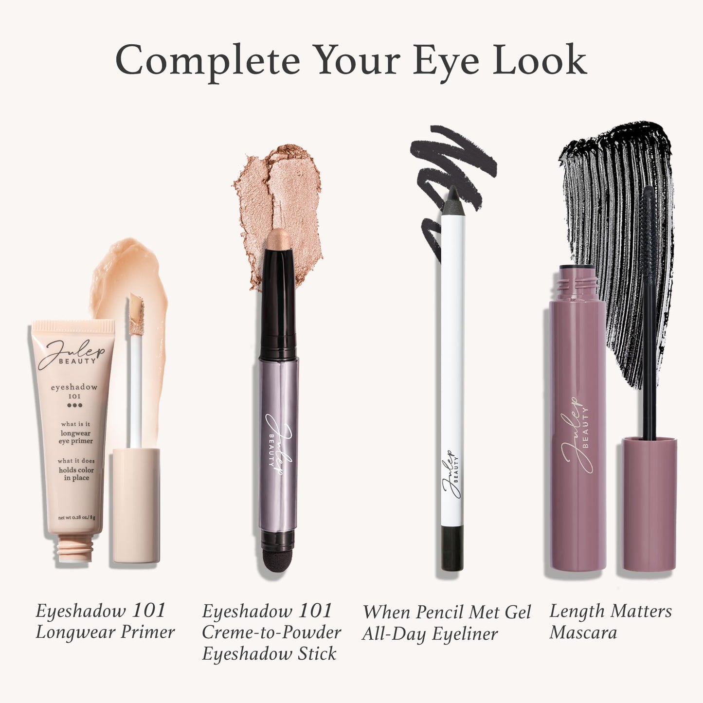 Julep Eyeshadow 101 Crème to Powder Waterproof Eyeshadow Stick Duo, Pearl Shimmer and Rose Shimmer