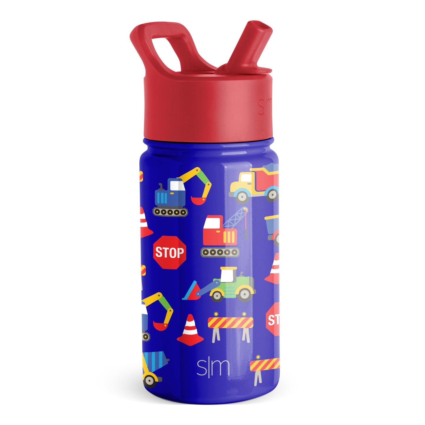 Simple Modern Kids Water Bottle with Straw Lid | Insulated Stainless Steel Reusable Tumbler for Toddlers, Boys | Summit Collection | 14oz, Under Construction