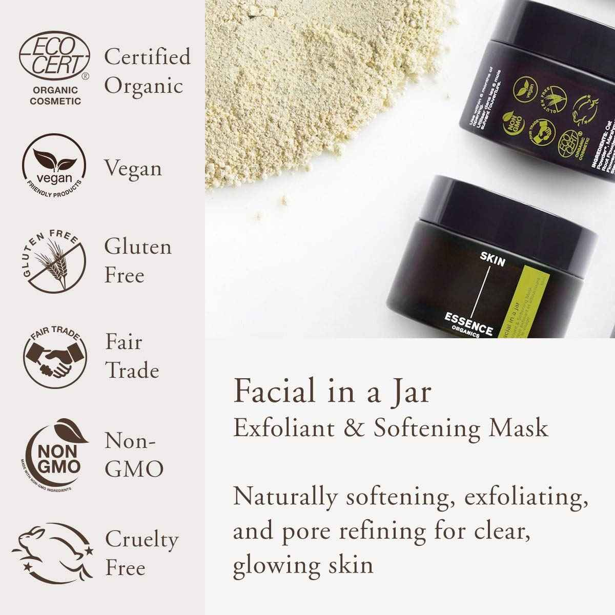 Skin Essence Organics Facial in a Jar - Exfoliant & Softening Mask - 50ml