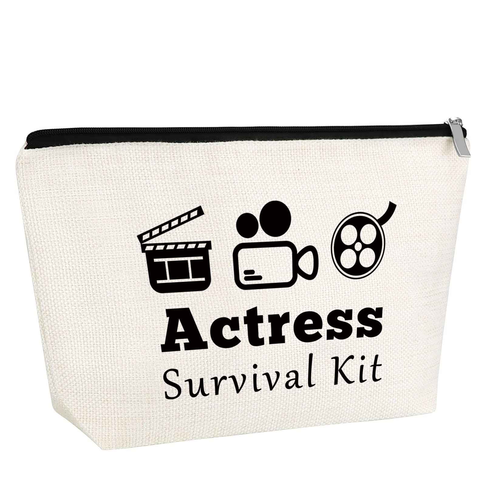 Gfhzdmf Actress Gift Acting Gift for Drama Actor Actress Makeup Bag Theater Present Zipper Pouch Theatre Drama Travel Cosmetic Pouch Funny Actor Student Presents Musical Teacher Graduation prezzie