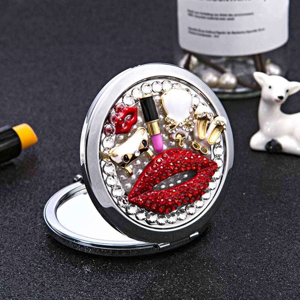 Beaupretty Travel Purse Mirror Lips Compact Mirror Compact Double Sides Mirror for Women