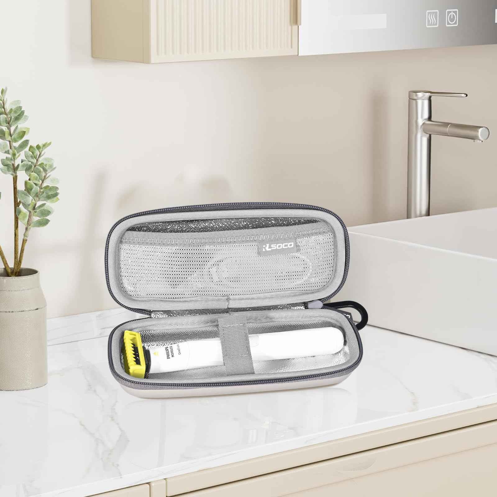 RLSOCO Shaving Case,Hard Case for Philips Norelco OneBlade Intimate,Designed for Pubic Grooming,Trim & Shave,QP1924/70 & OneBlade First Shave,Teen Hybrid Electric Shaving System,QP1324/20