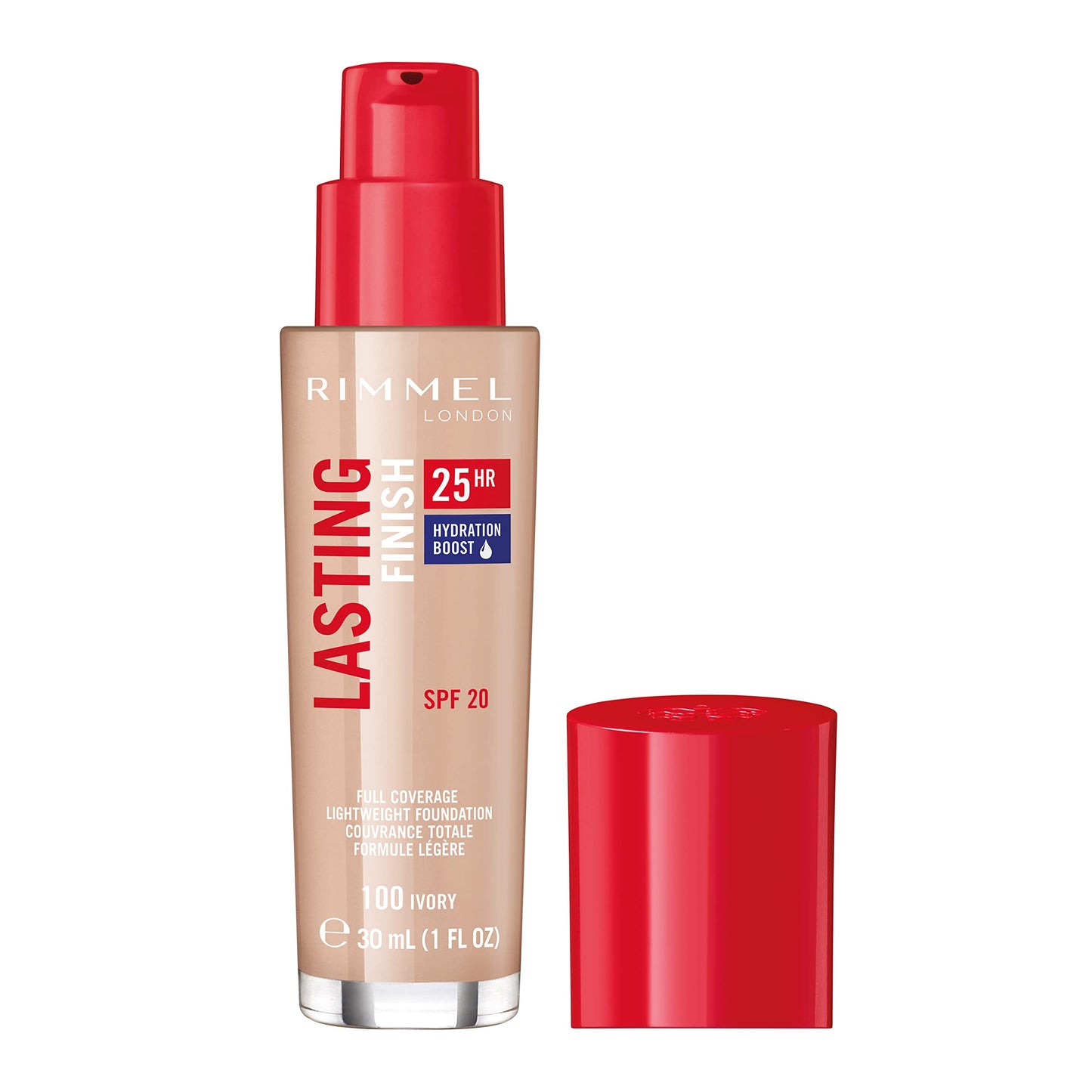 Rimmel Lasting Finish 25HR Foundation, 100 Ivory, Shelf Pack of 2