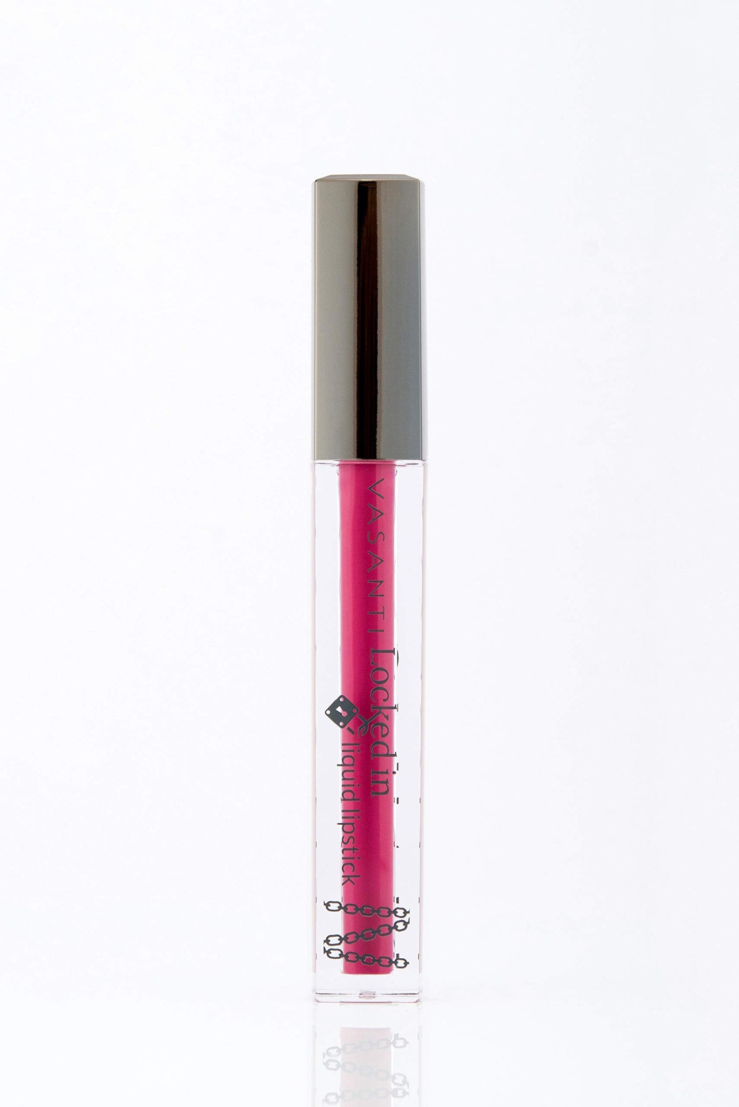 VASANTI Locked in Liquid Lipstick - Date Night (Deep Hot Pink) - Non-Sticky, Waterproof Lipstick, Long-Lasting, Smooth, Hydrating, Matte Liquid Lipstick