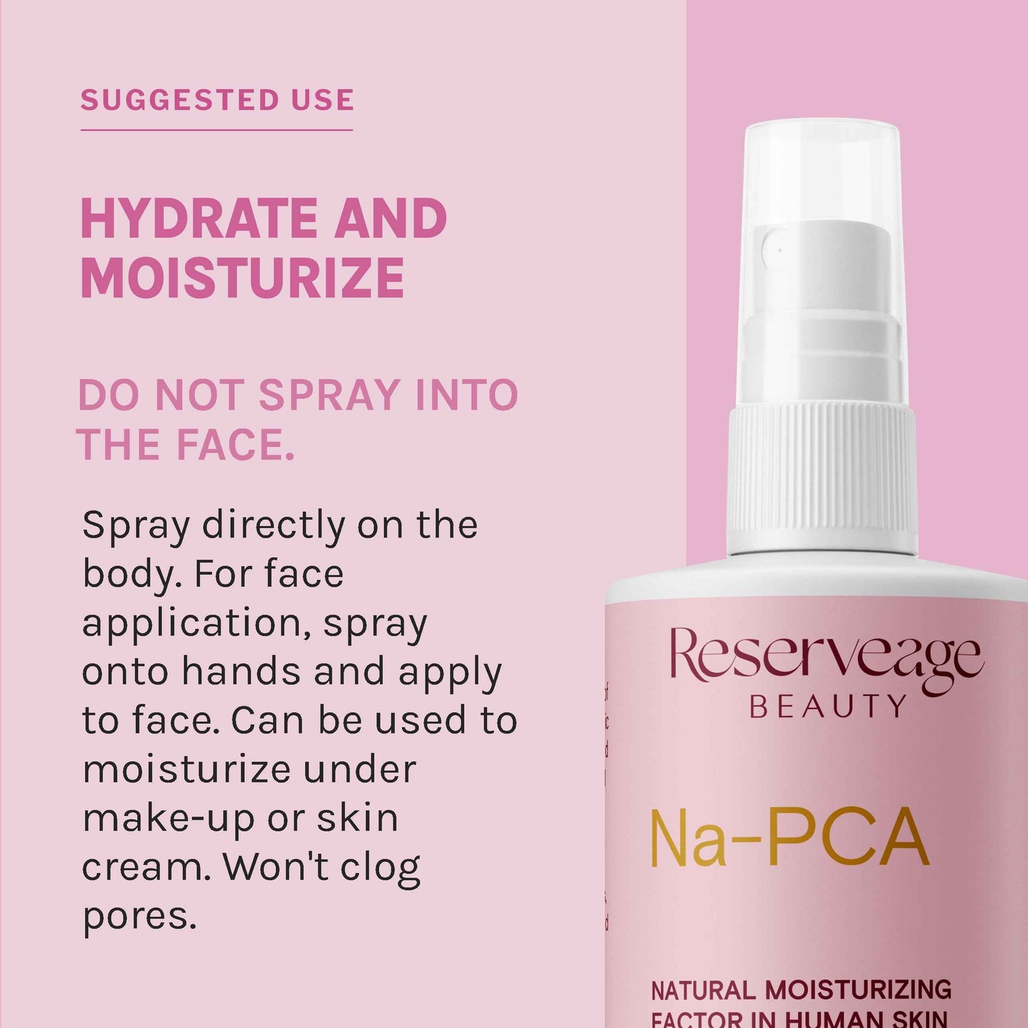Reserveage Na-PCA Spray - Moisturizing Body Mist for Dry Skin - Face Moisturizer for Women with Eucalyptus Oil - 8 Fl Oz (Pack of 2)